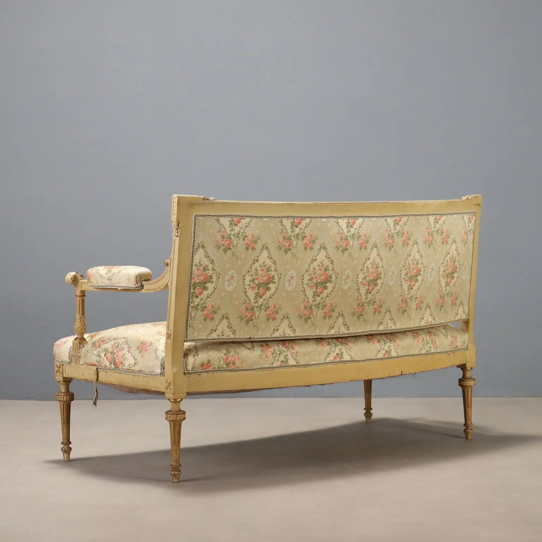 Antique Sofa Neoclassical Style Carved Wood XIX Century