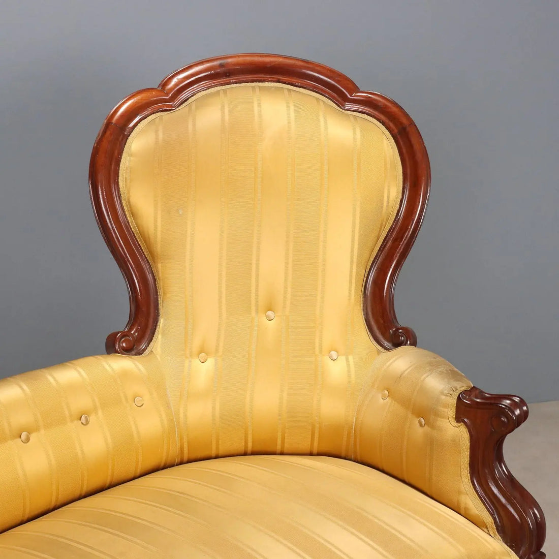 Antique Sofa Mahogany Fabric Italy Mid XIX Century