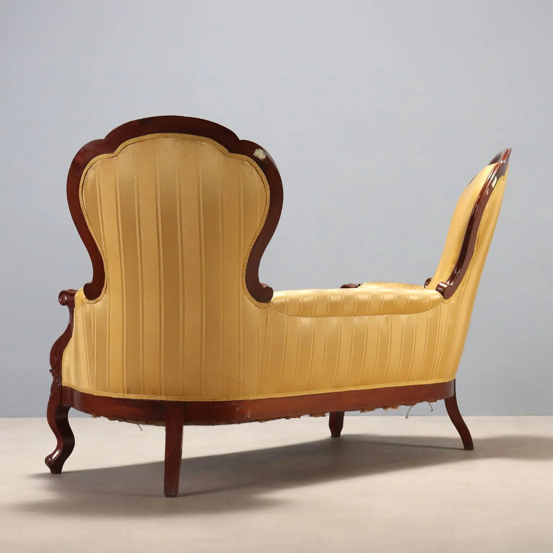 Antique Sofa Mahogany Fabric Italy Mid XIX Century