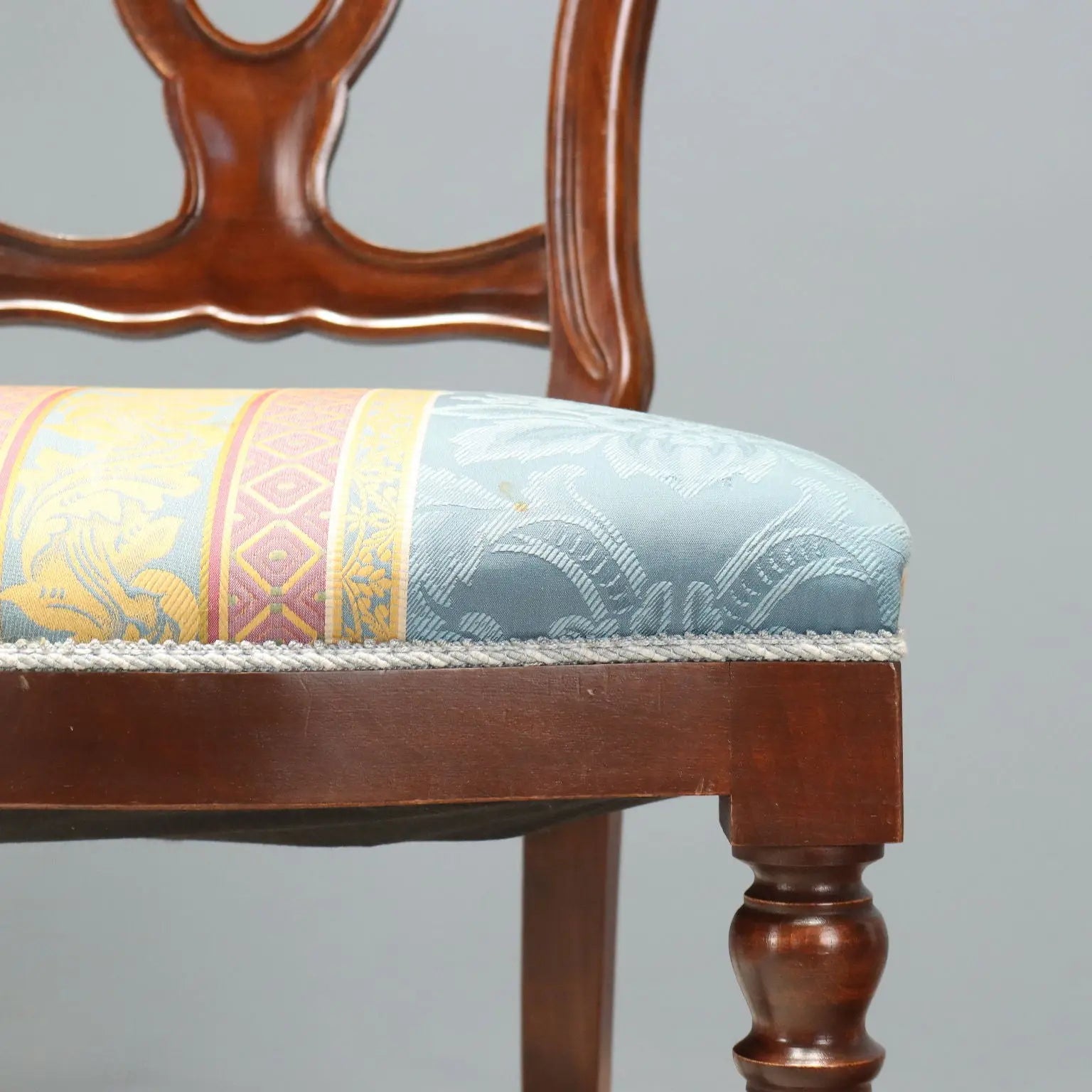 Antique Chairs Walnut Shaped Feet Italy Mid XIX Century