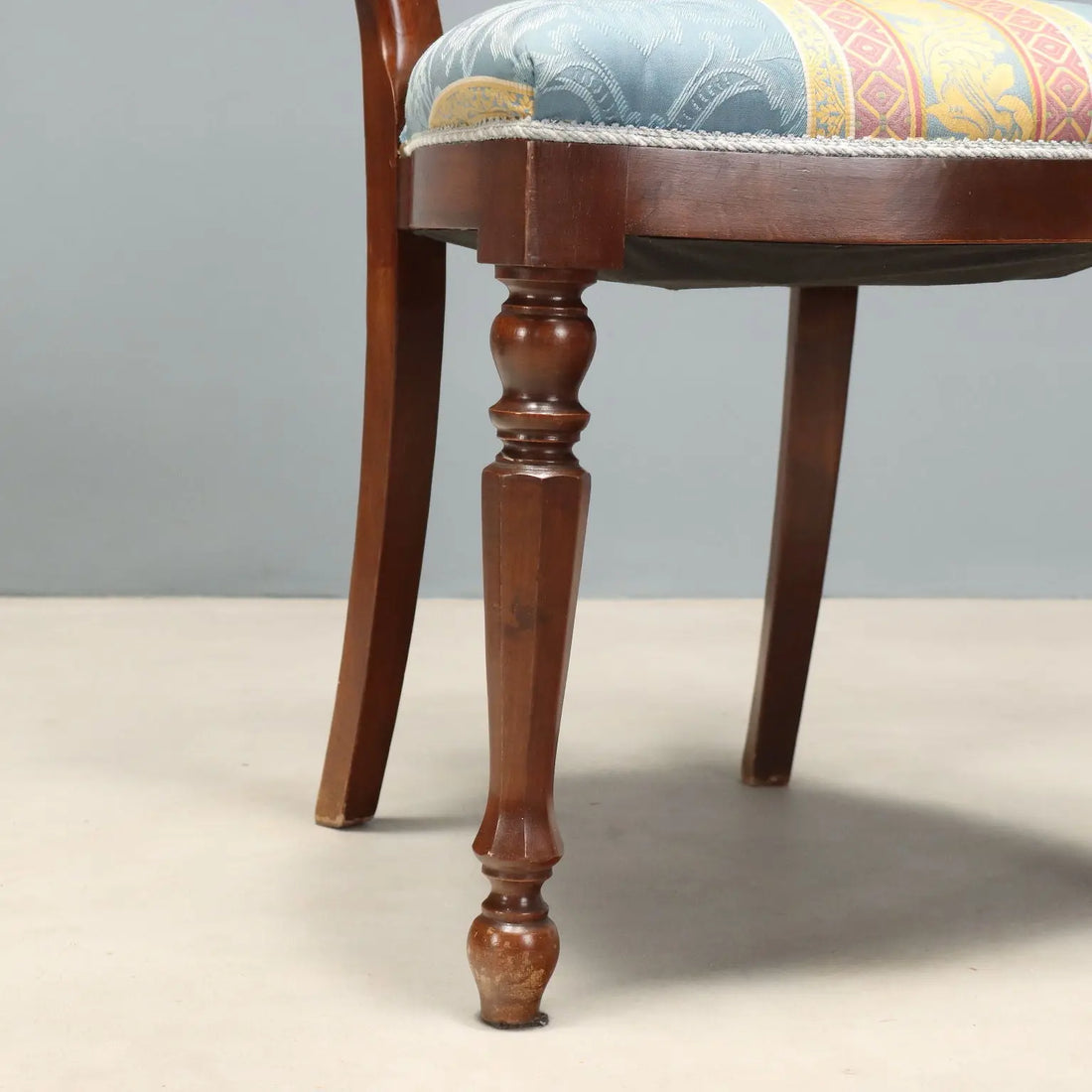 Antique Chairs Walnut Shaped Feet Italy Mid XIX Century