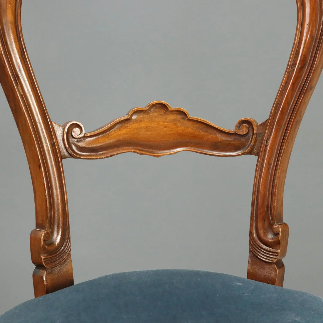 Antique Chairs Louis Philippe Walnut Velvet Italy XIX Century