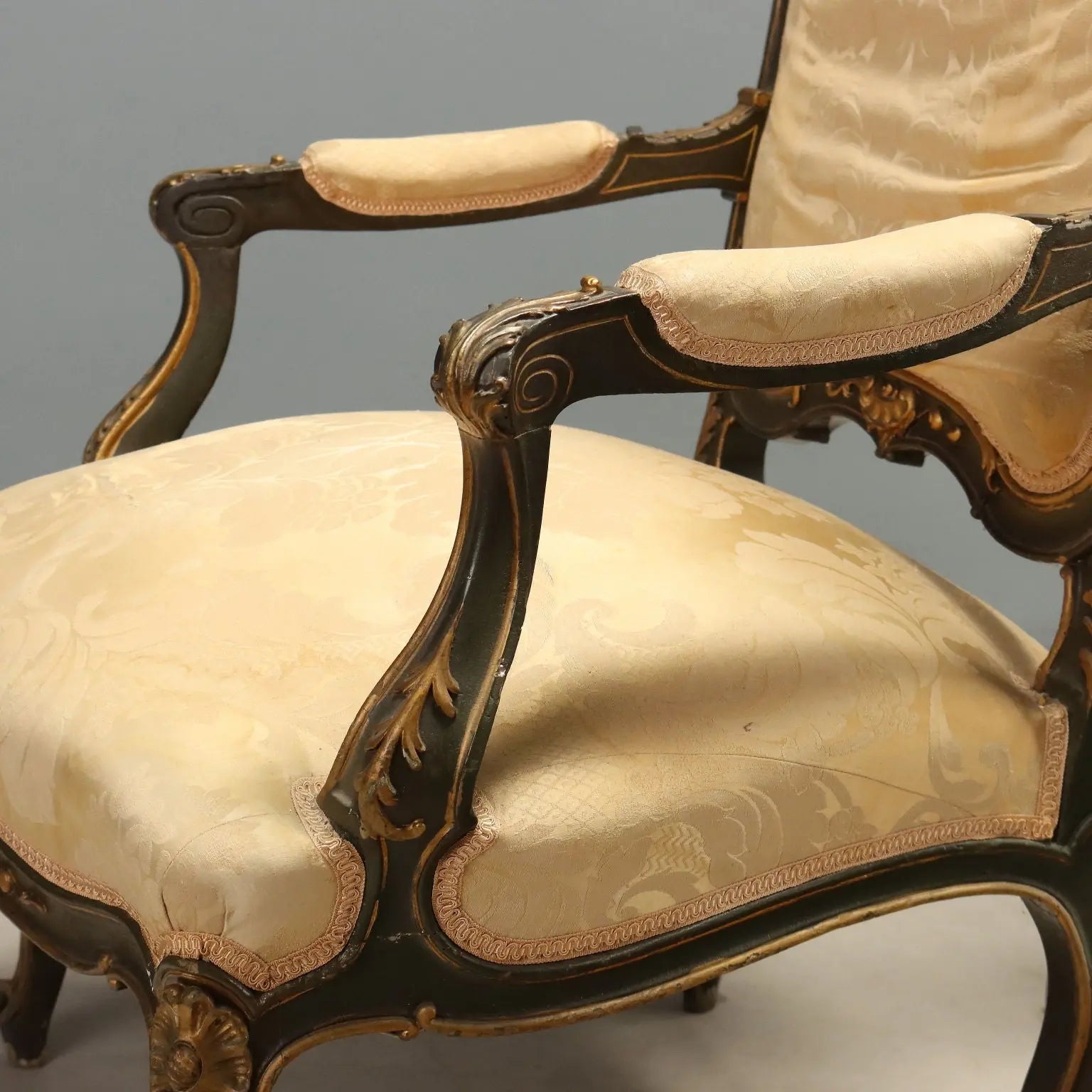 Barocchetto Chairs and Armchairs in Gilded Wood