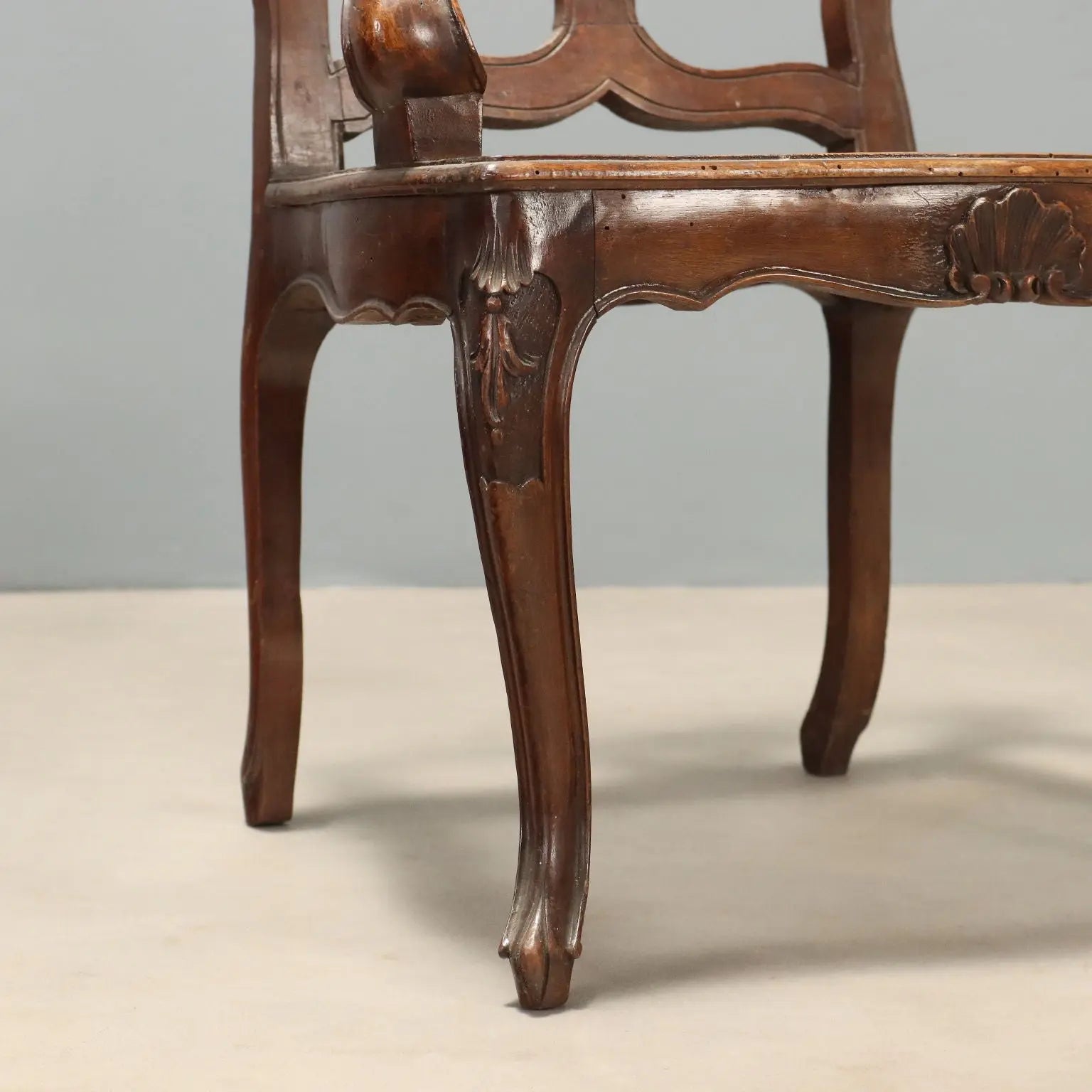 Antique Baroque Armchairs Walnut Italy Late XIX Century