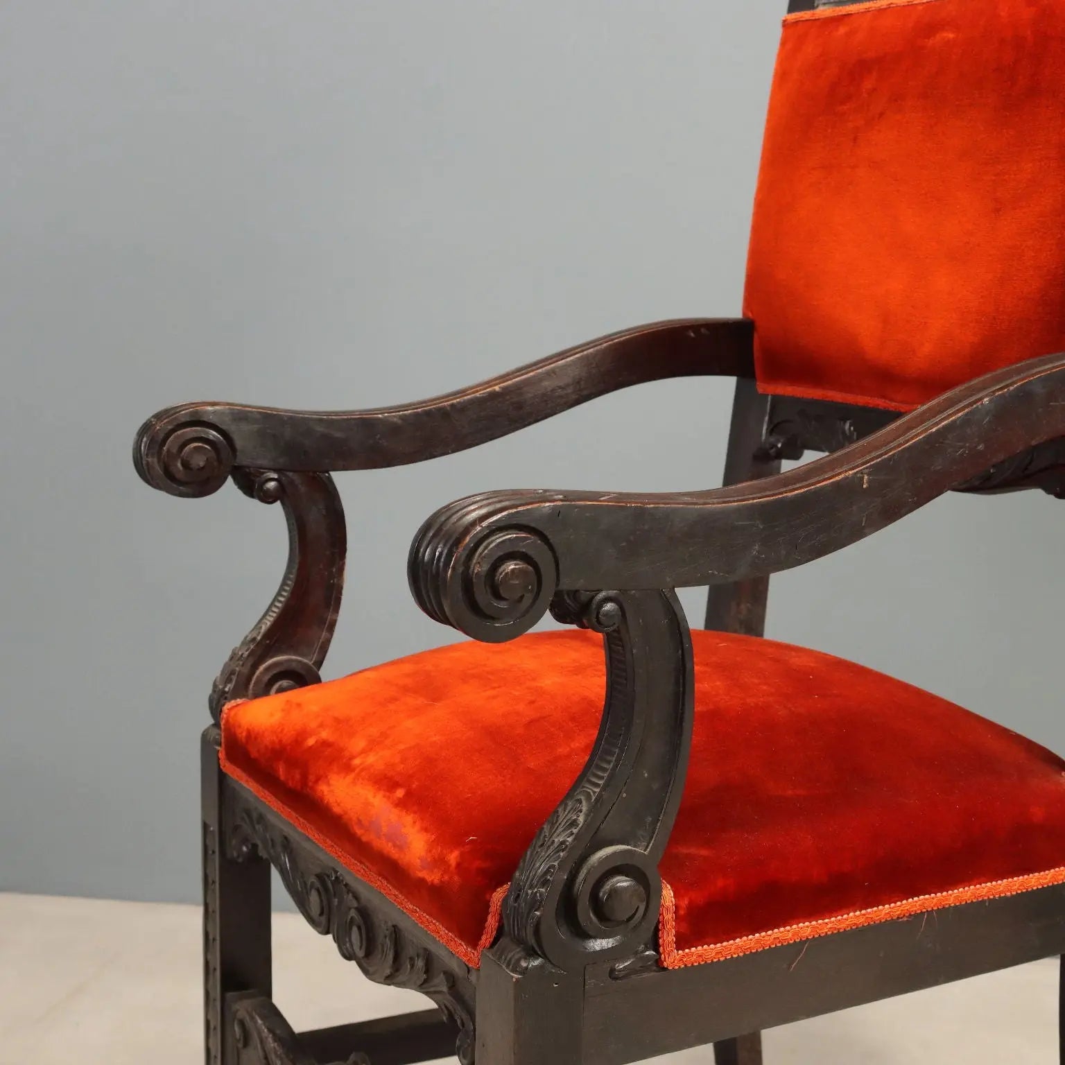 Antique Baroque Chairs and Armchairs Walnut Italy XIX Century