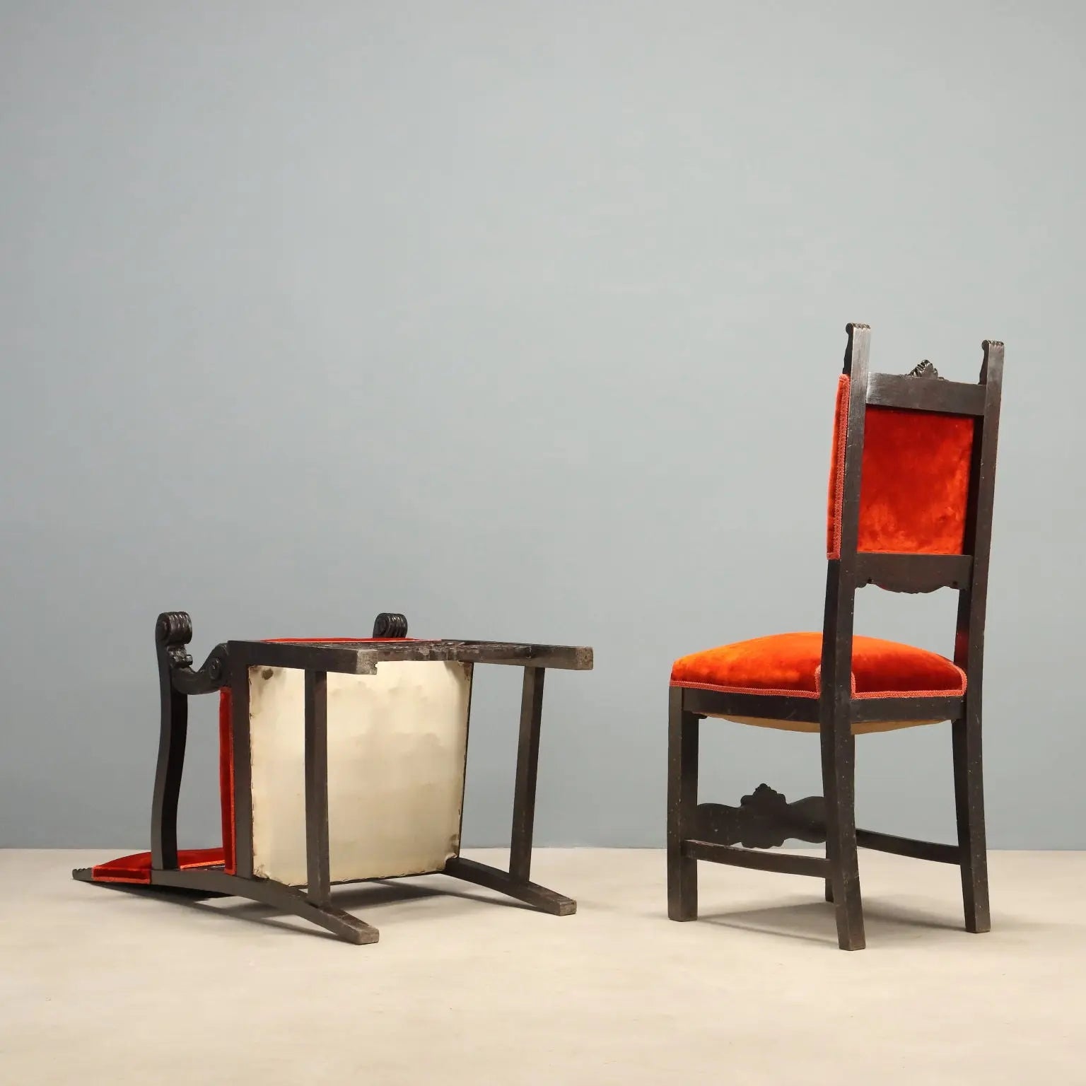 Antique Baroque Chairs and Armchairs Walnut Italy XIX Century