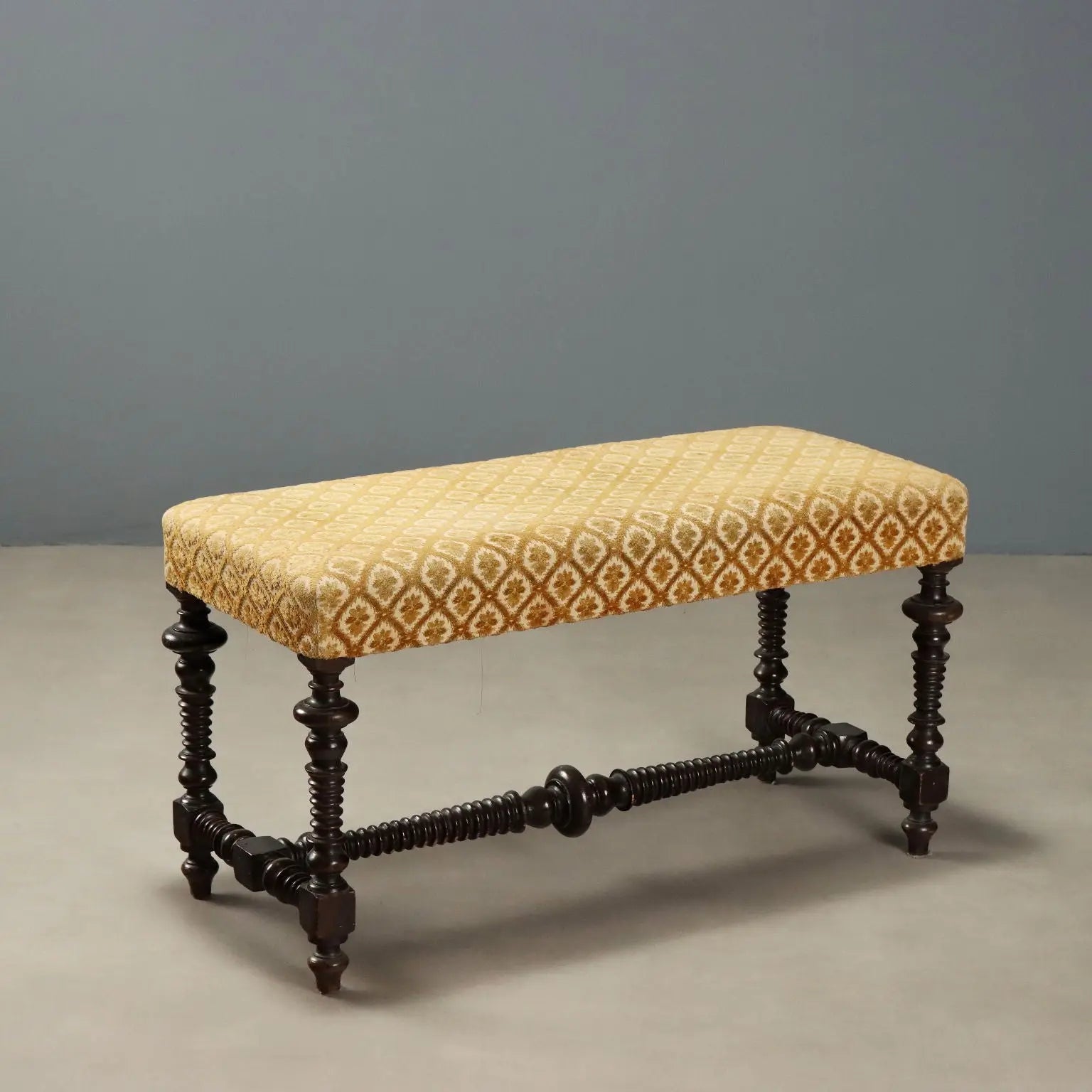 Italian Walnut Bench Late 19th Century