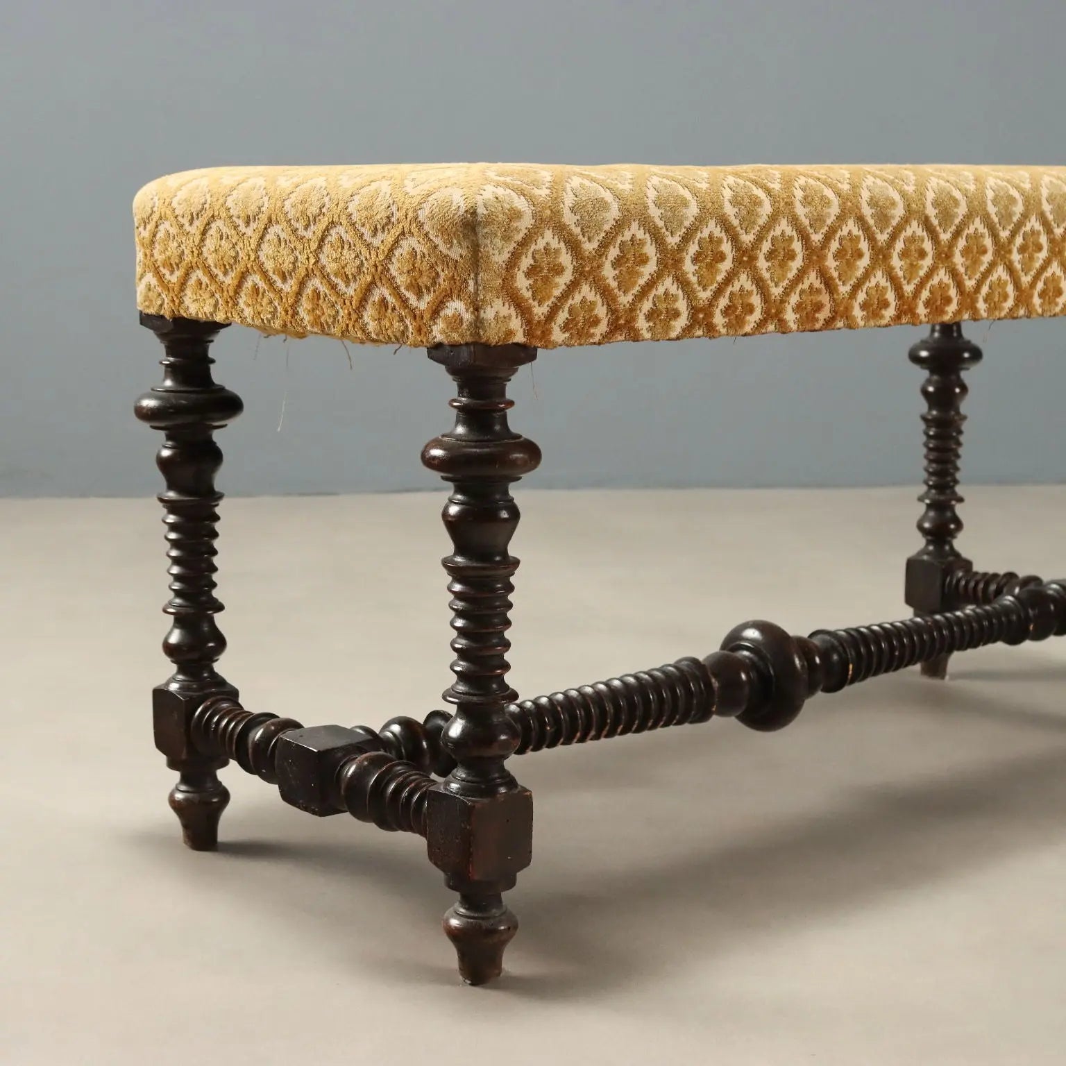 Italian Walnut Bench Late 19th Century