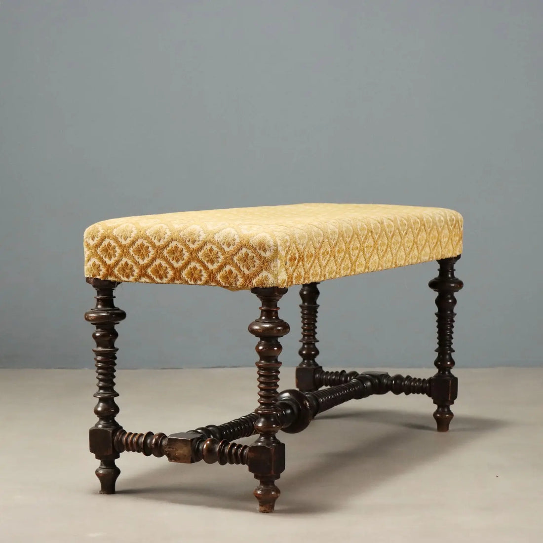 Italian Walnut Bench Late 19th Century