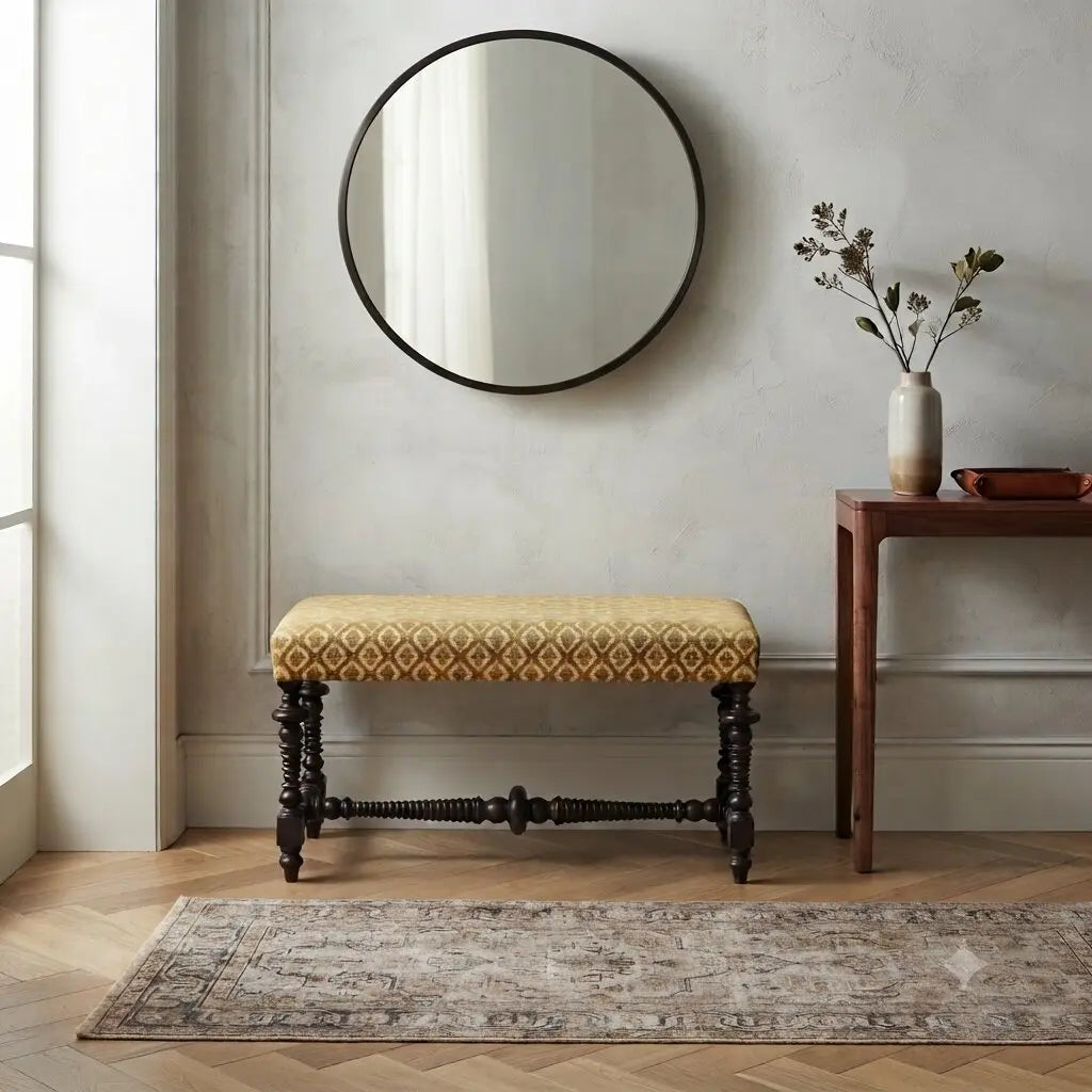 Italian Walnut Bench Late 19th Century