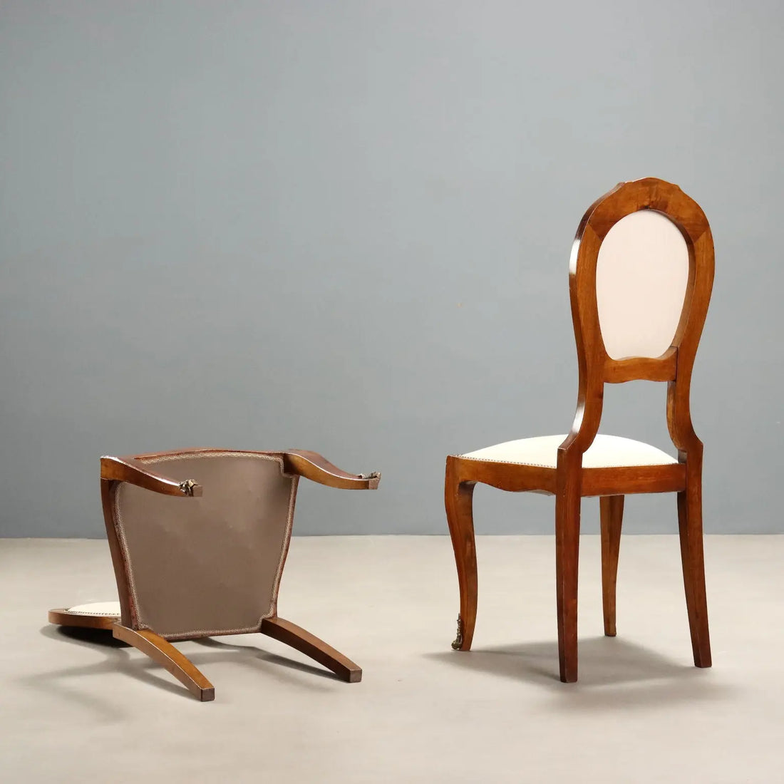 Antique Chairs Walnut Bois de Rose Bronze Italy XIX Century