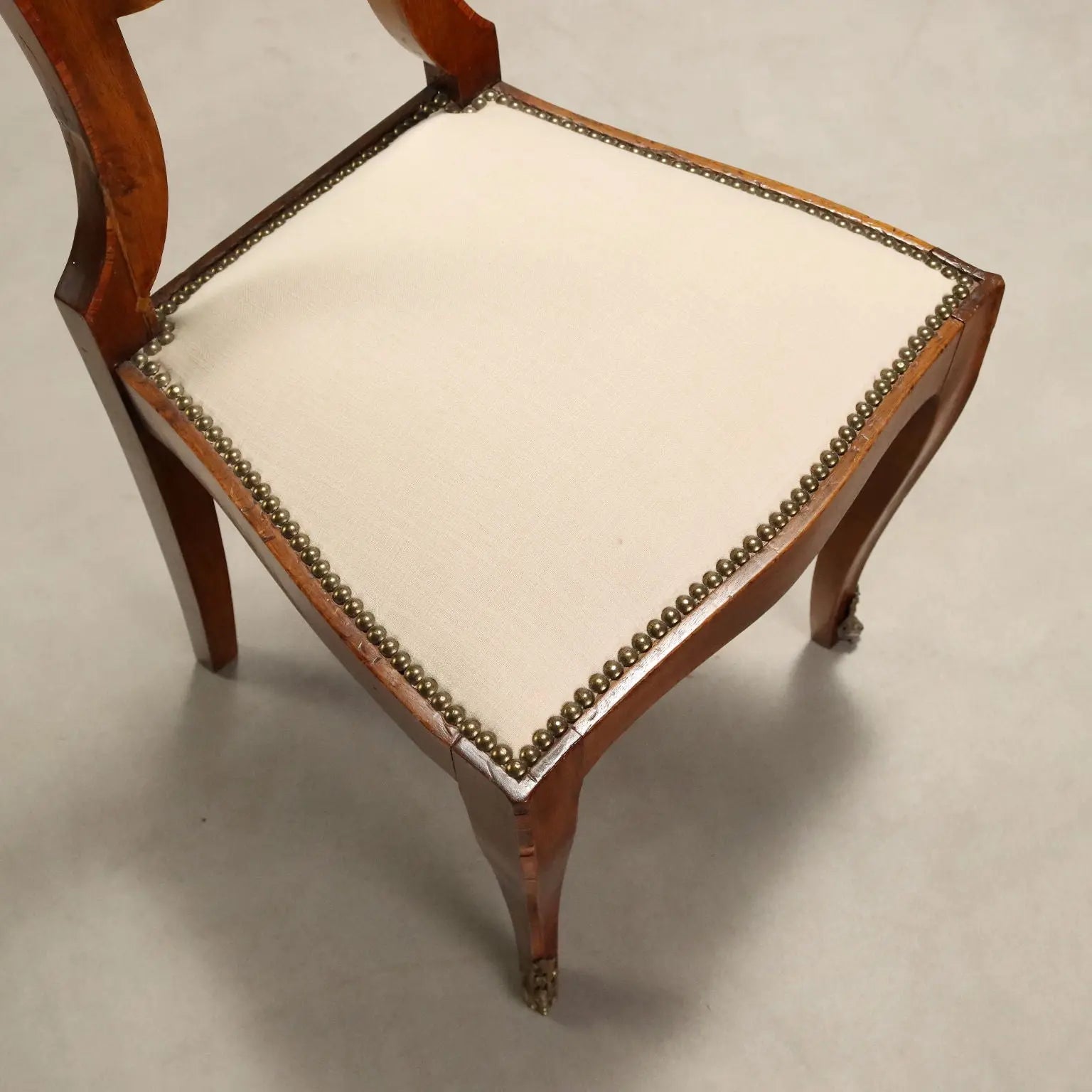 Antique Chairs Walnut Bois de Rose Bronze Italy XIX Century
