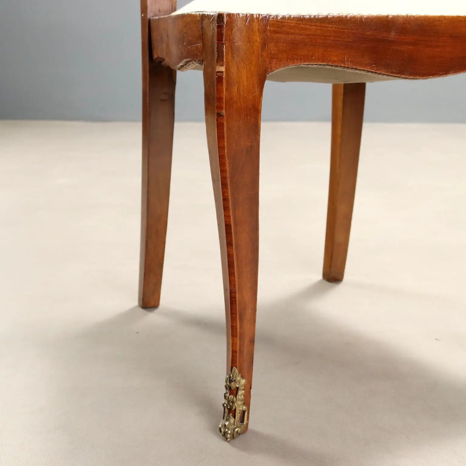Antique Chairs Walnut Bois de Rose Bronze Italy XIX Century