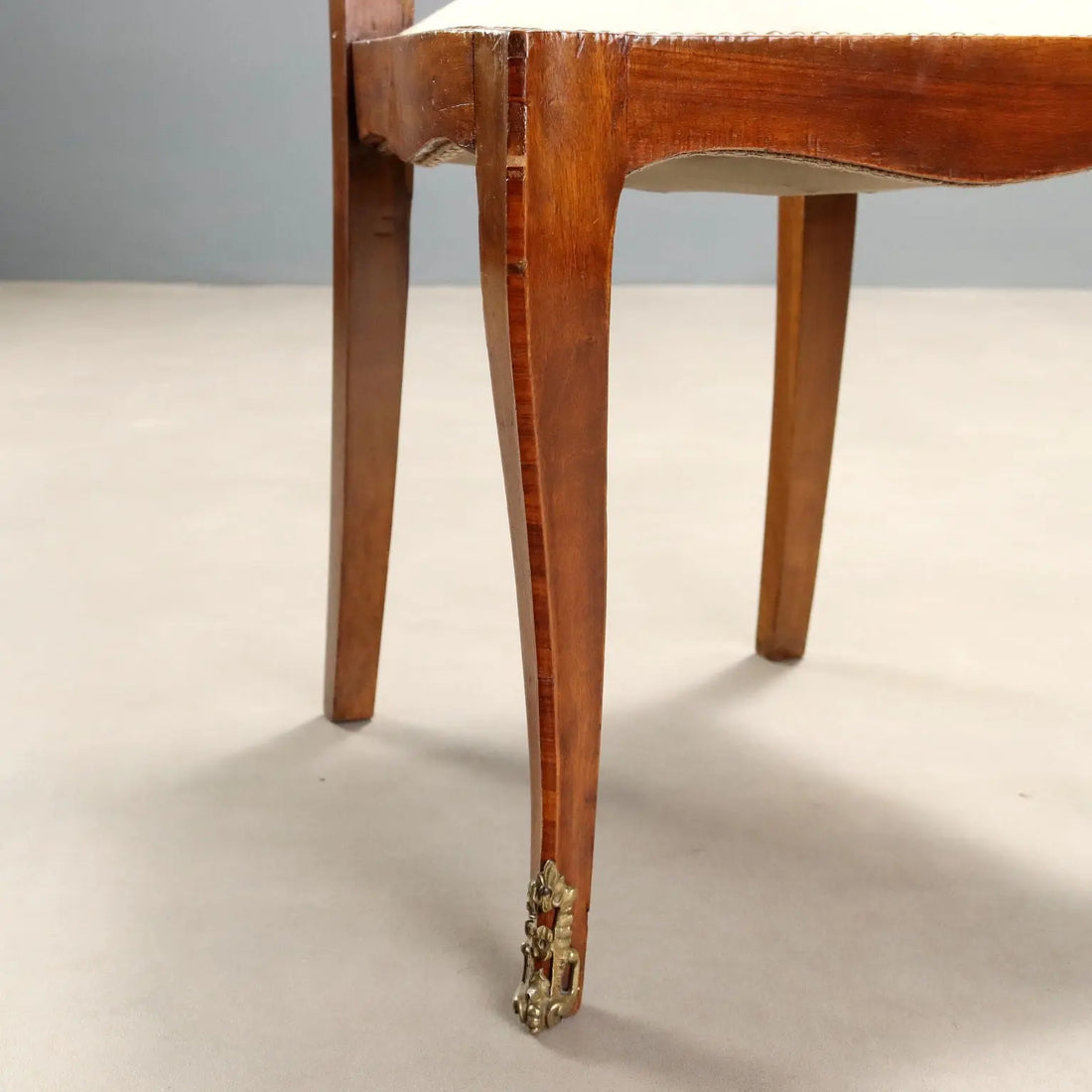 Antique Chairs Walnut Bois de Rose Bronze Italy XIX Century