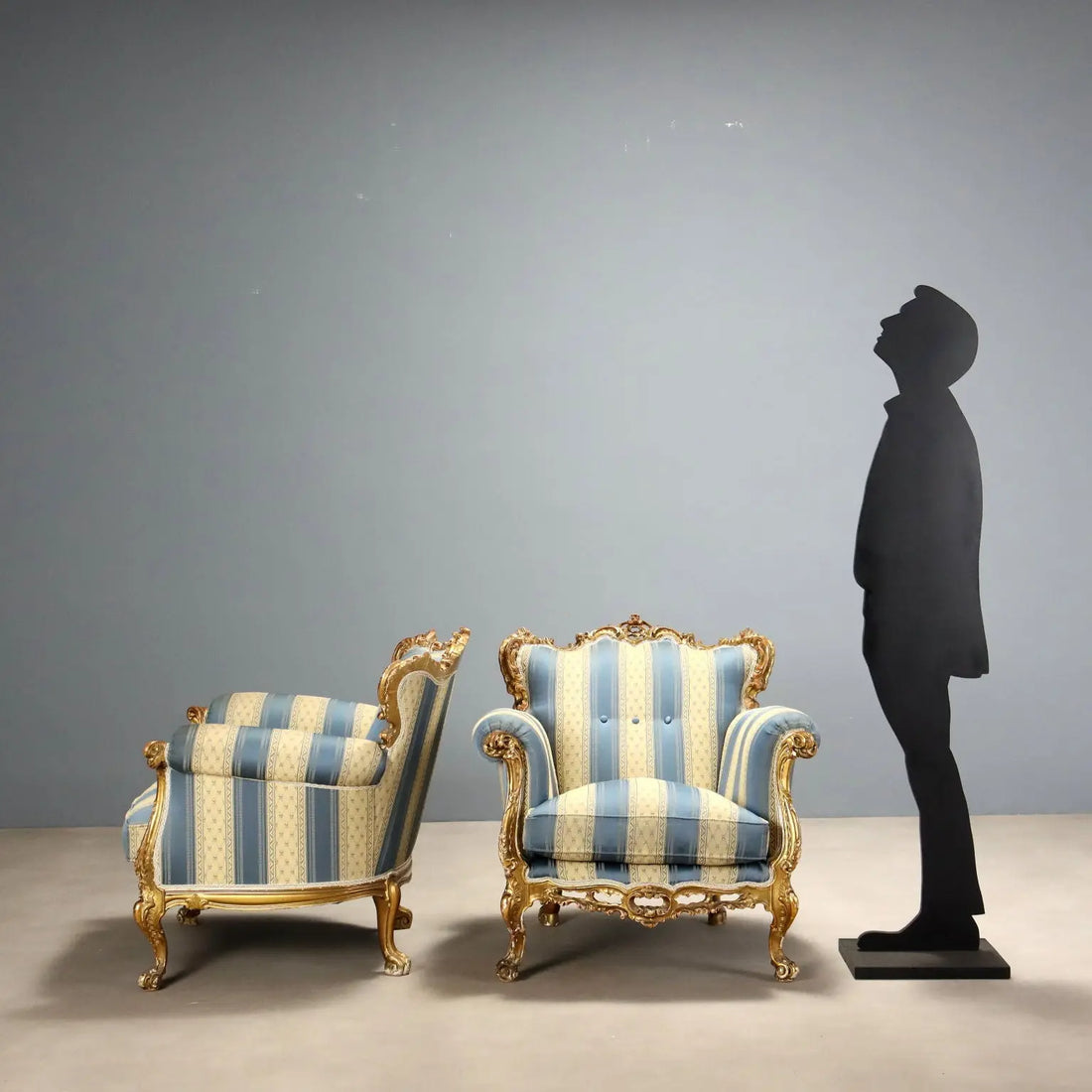 Pair of Barocchetto Style Armchairs - Italy 20th Century
