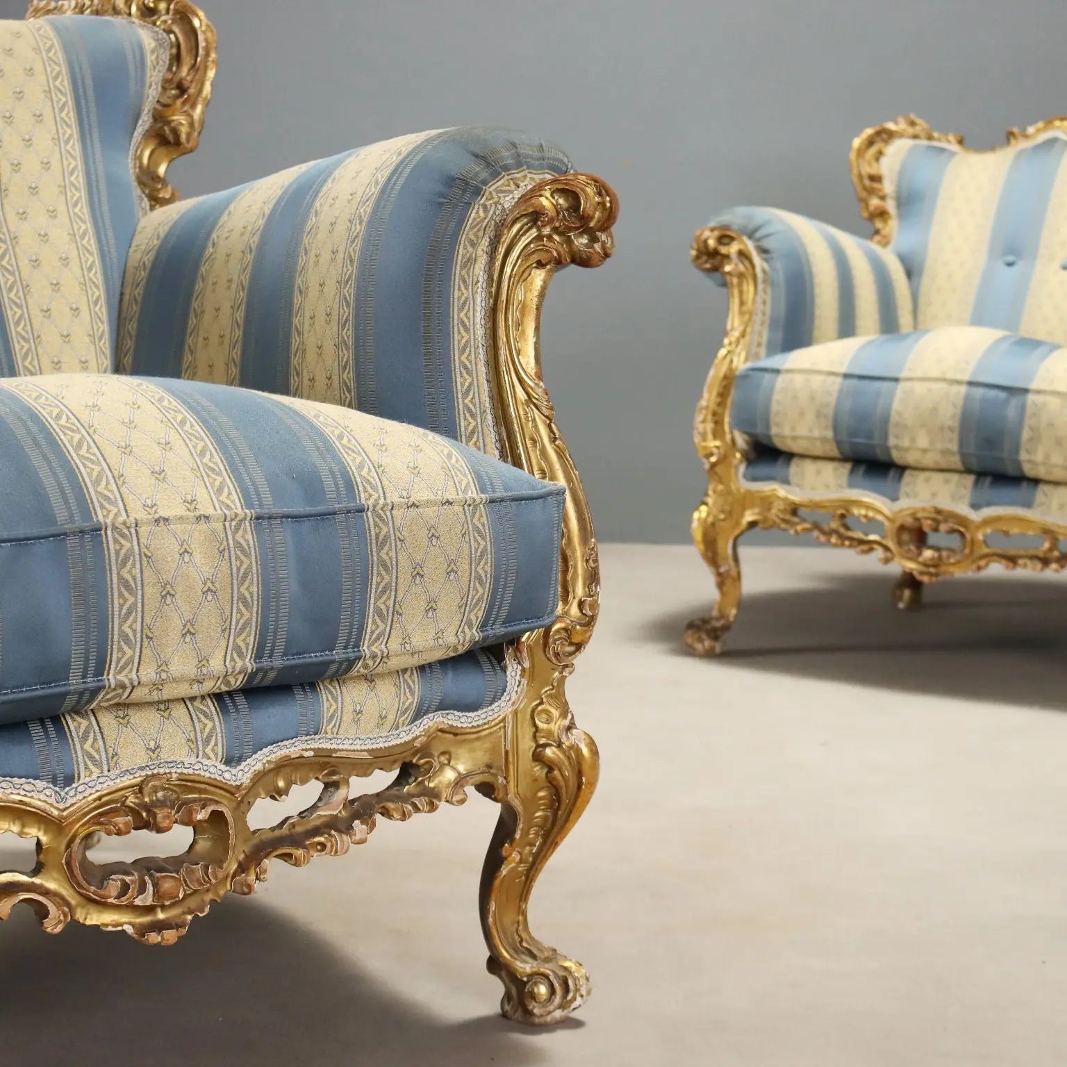 Pair of Barocchetto Style Armchairs - Italy 20th Century