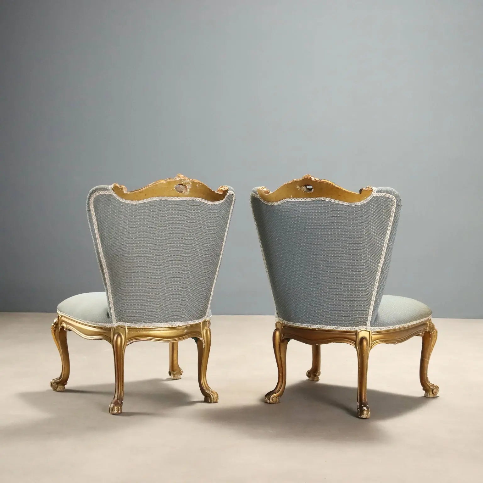 Antique Chairs Baroque Style Carved Wood Italy XX Century