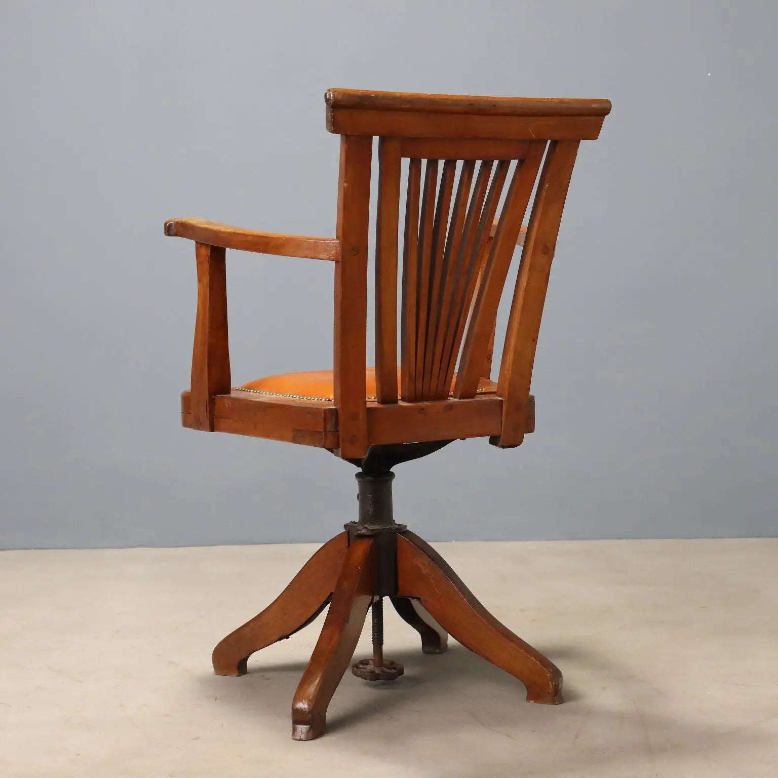 Walnut Swivel Armchair, 19th Century Italy
