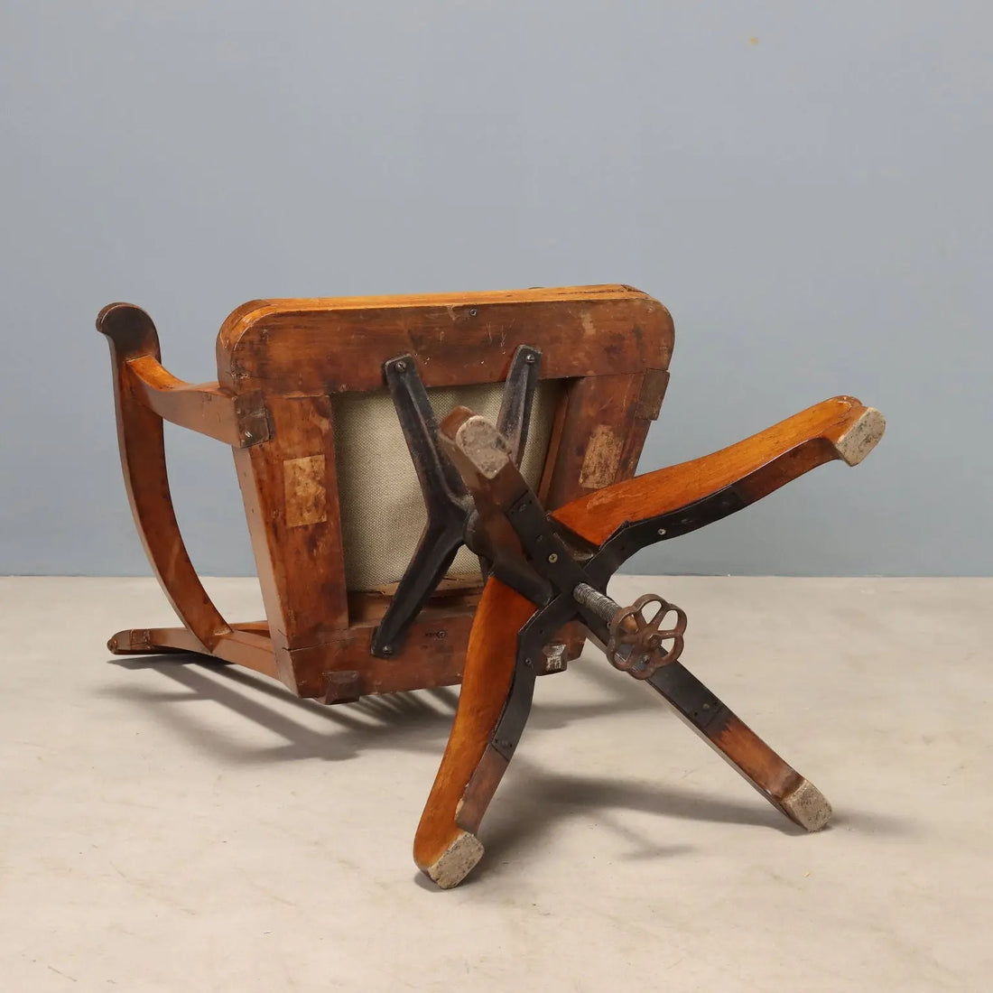 Walnut Swivel Armchair, 19th Century Italy
