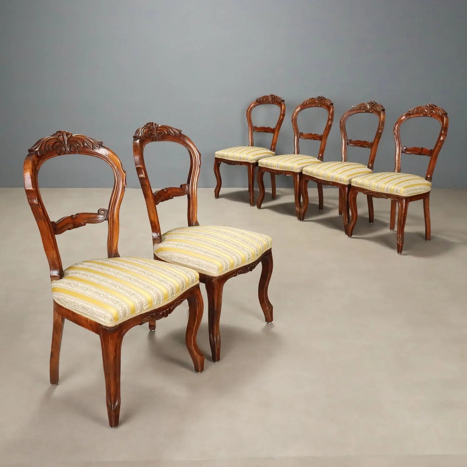 Louis Philippe Walnut Chairs - Italy 19th Century