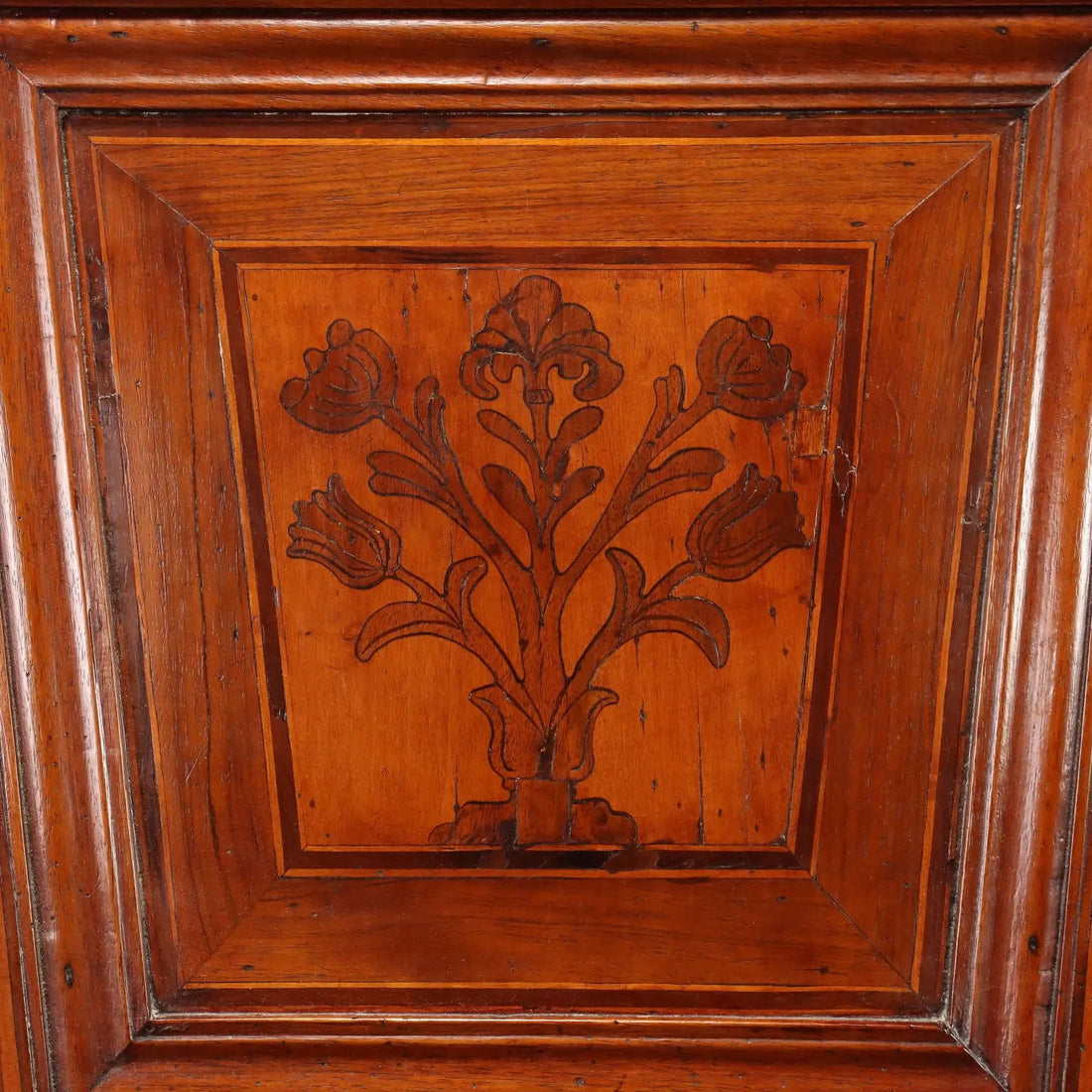 Baroque Walnut Chair with Floral Inlays