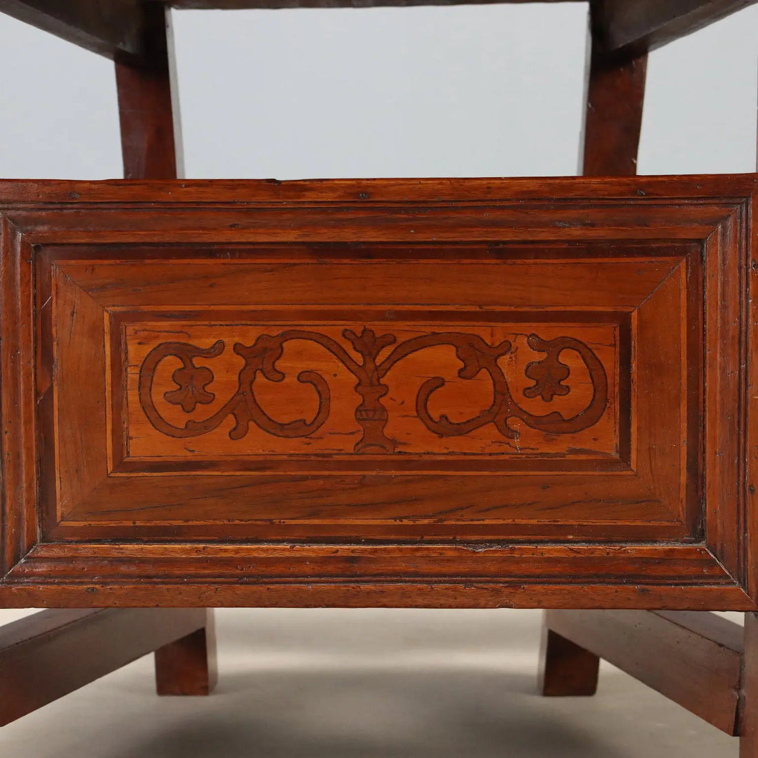 Baroque Walnut Chair with Floral Inlays