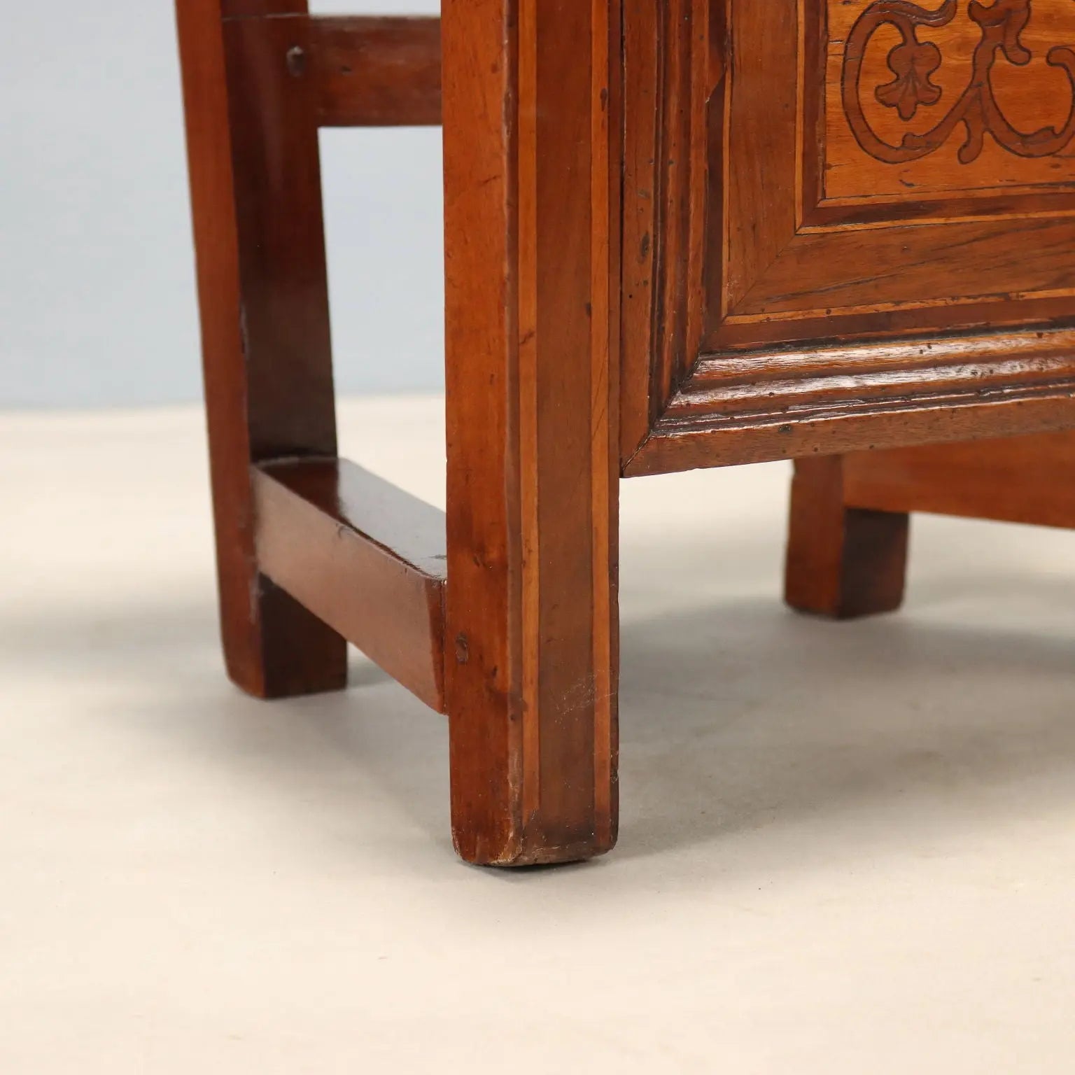 Baroque Walnut Chair with Floral Inlays