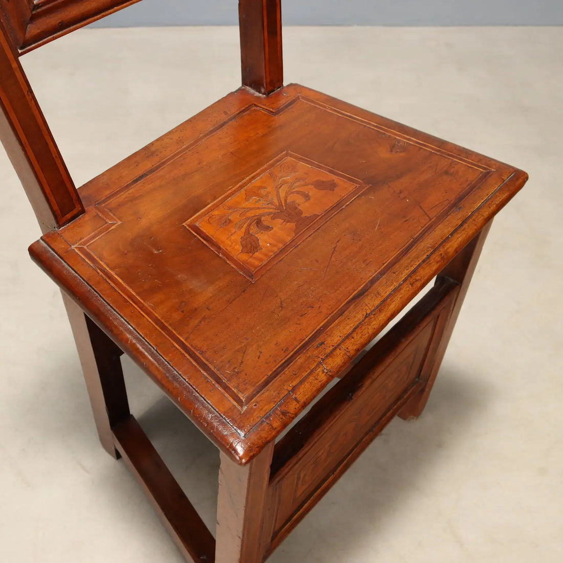 Baroque Walnut Chair with Floral Inlays