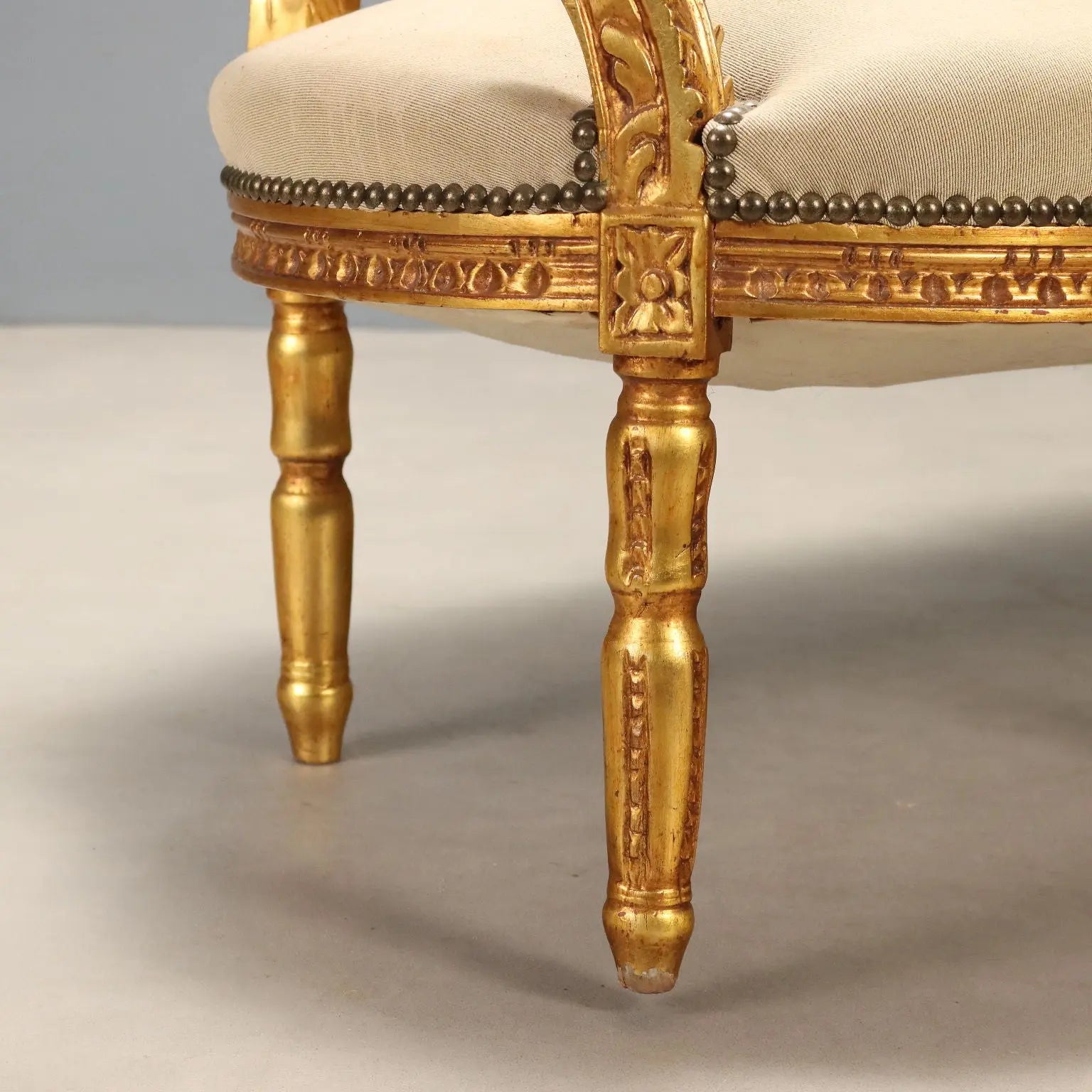 Neoclassical Sofa in Gilded Wood, Italy Early 1900s
