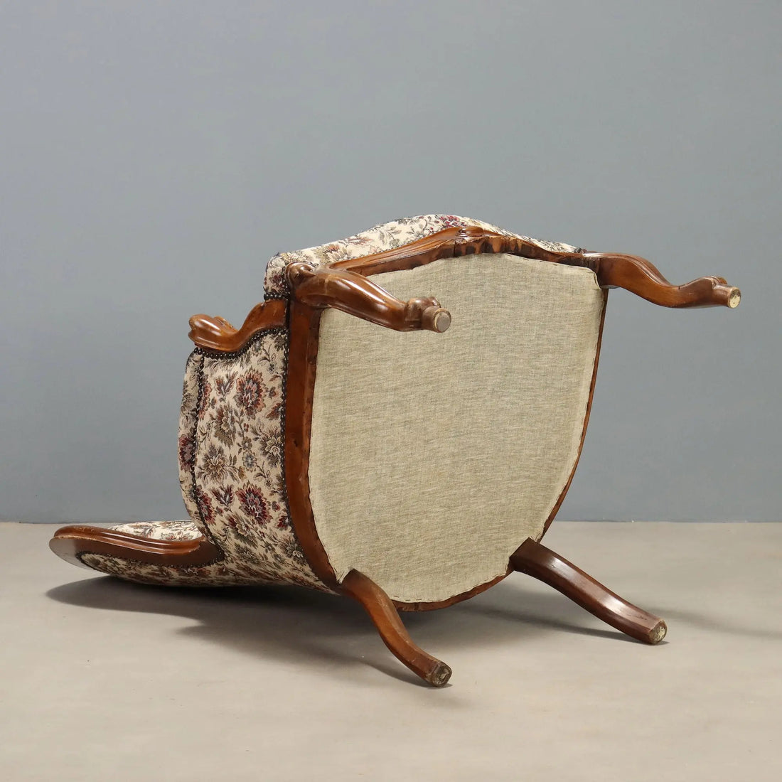 Antique Bergère Armchair Louis Philippe Walnut Italy XIX Century