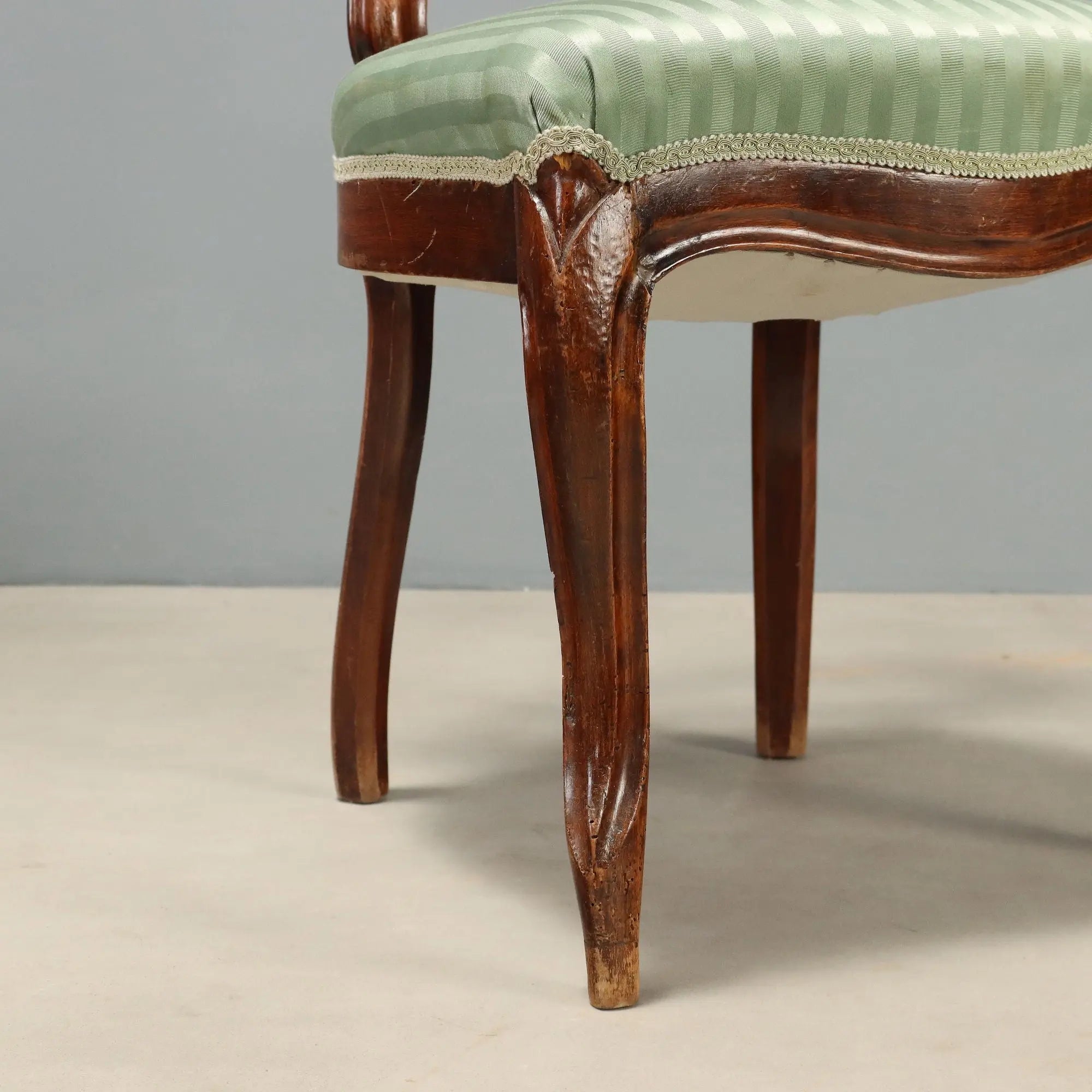 Antique Chairs Louis Philippe Carved Walnut Italy XIX Century