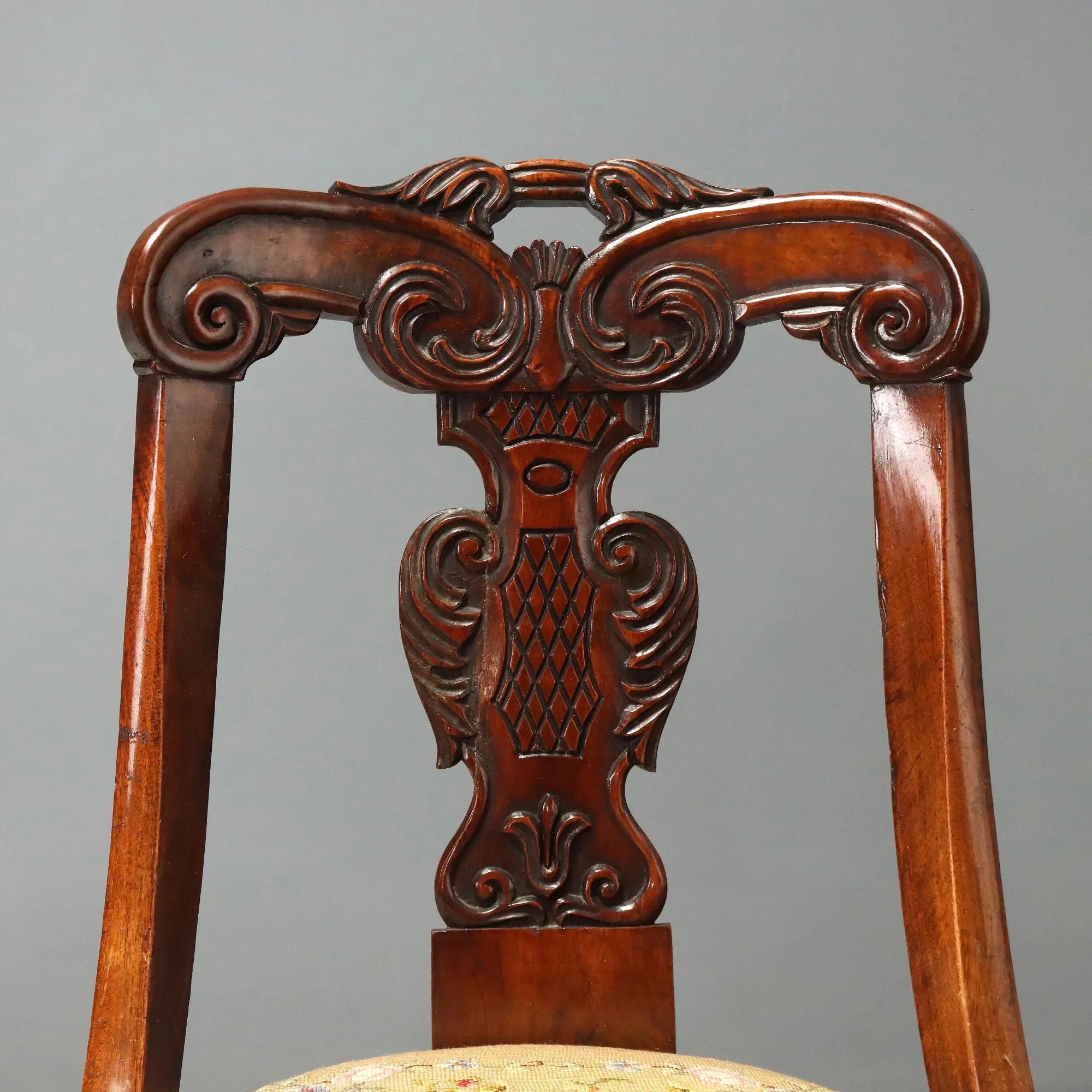 Antique Chairs Carved Walnut Italy XIX Century