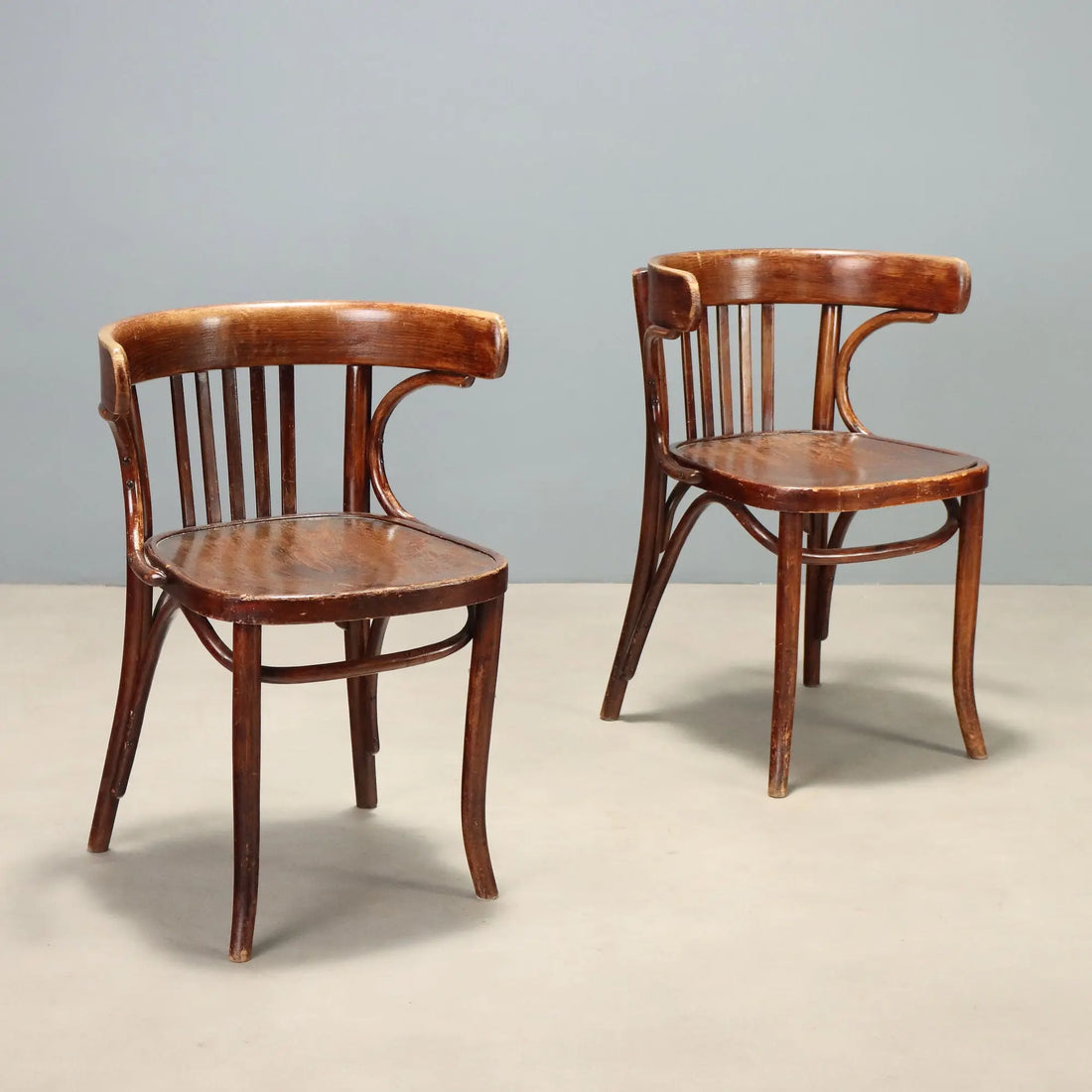 Antique Thonet Armchairs Walnut Painted Beech Austria XX Century