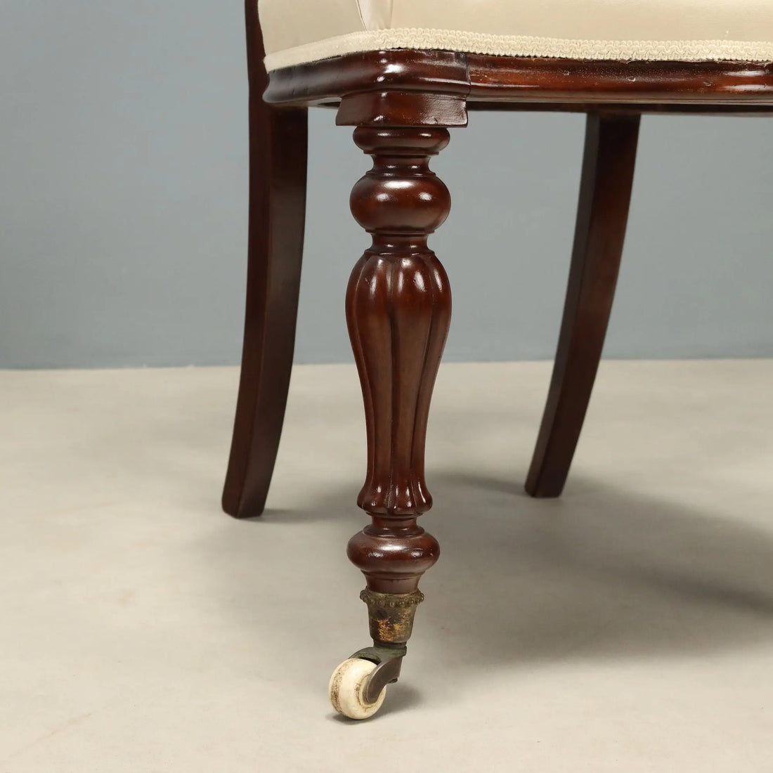 Antique Victorian Chairs Mahogany Fabric United Kingdom XIX Century