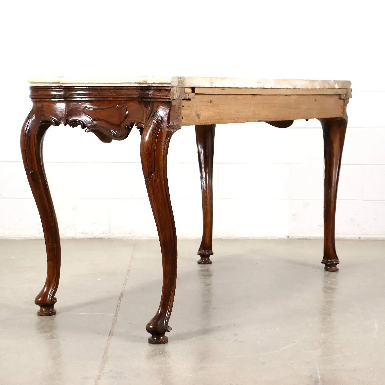 Venetian Baroque Console Walnut Alabaster Marble Italy XVIII Century | Antiques | Consoles