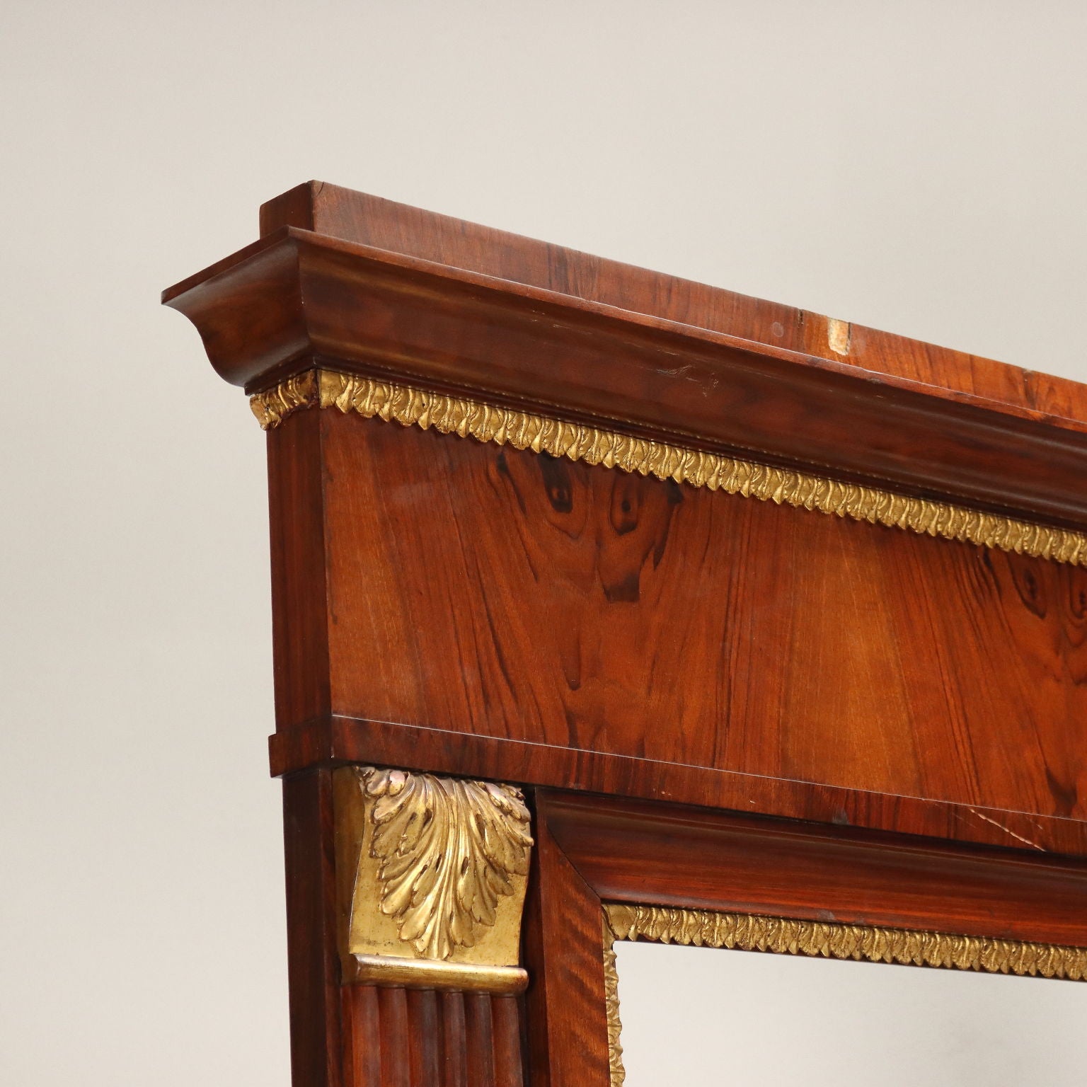 Empire Style Console with Mirror Structure Mahogany Italy XX Century - 20th century | Antiques  Consoles