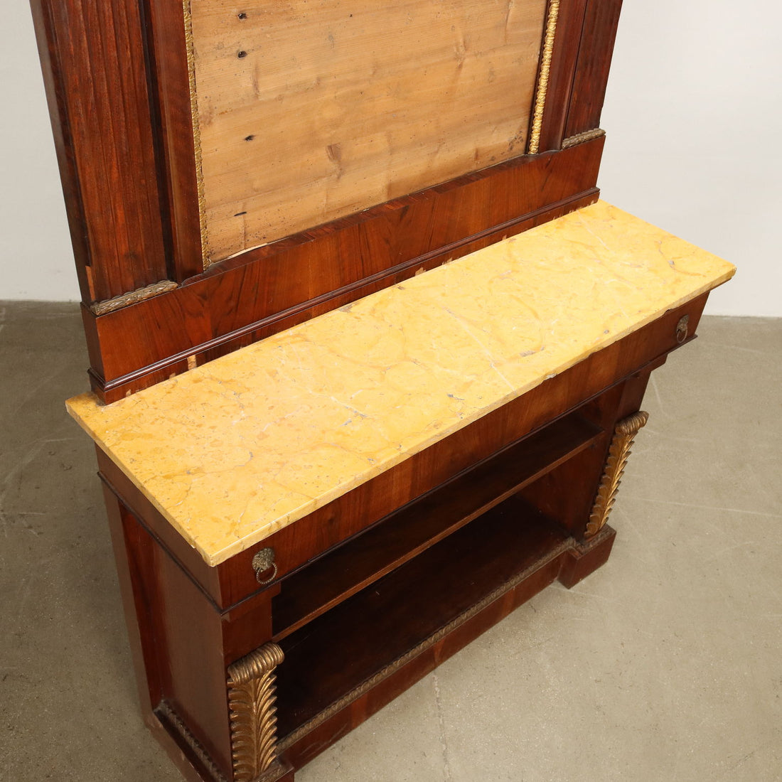 Empire Style Console with Mirror Structure Mahogany Italy XX Century - 20th century | Antiques  Consoles