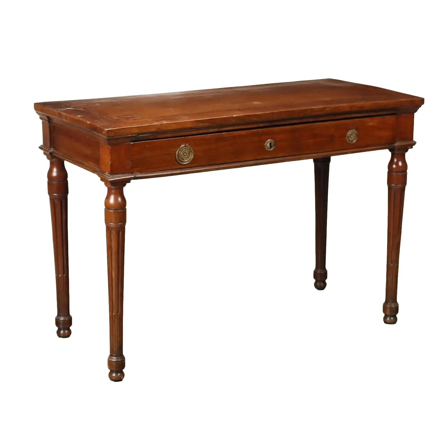 Antique Neoclassical Writing Desk Solid Walnut Italy XVIII Century - Piacenza, Late XVIII Century | Antiques | Consoles