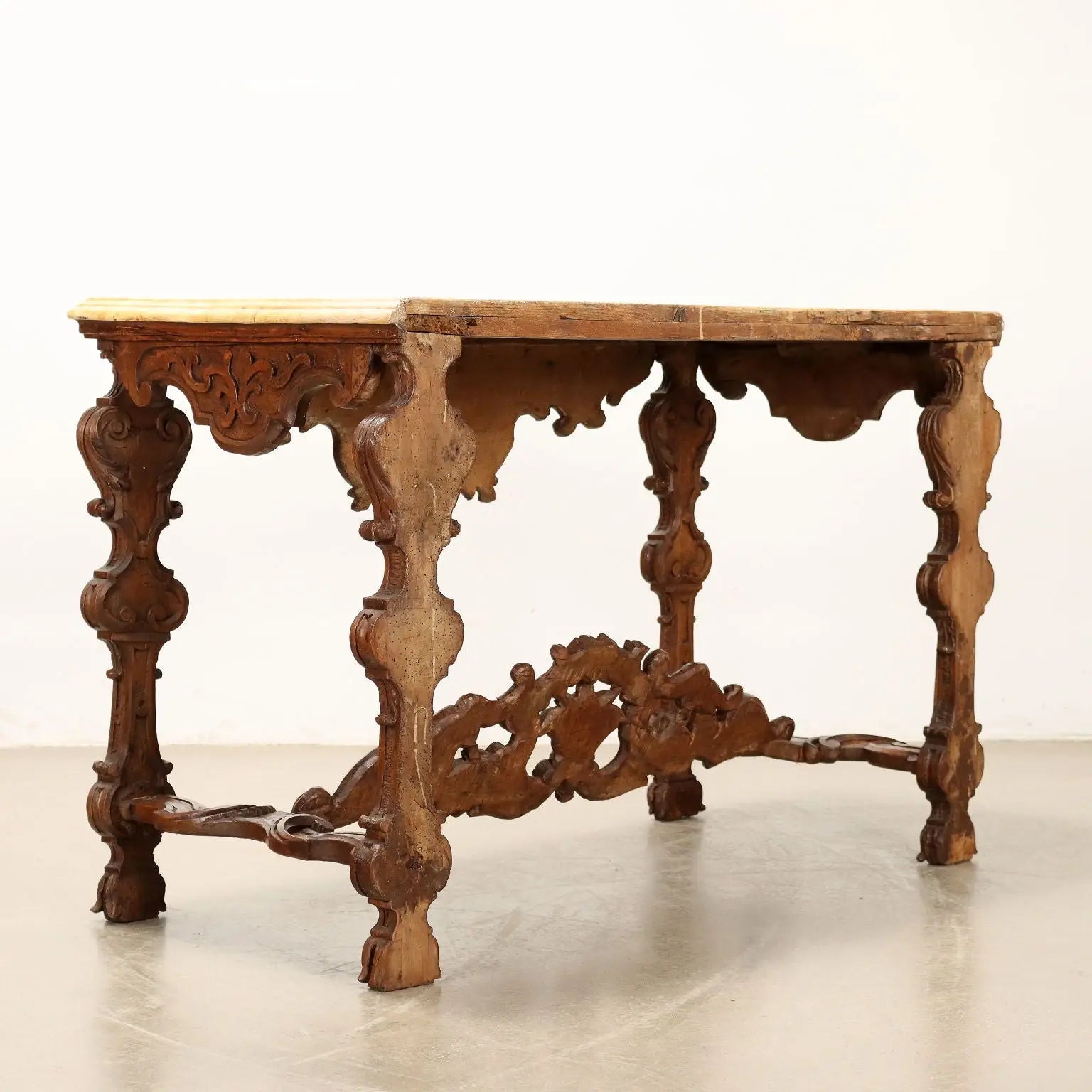 Antique Baroque Console Fir Linden Italy XVIII Century - Lombardy Early 18th Century | Antiques | Consoles