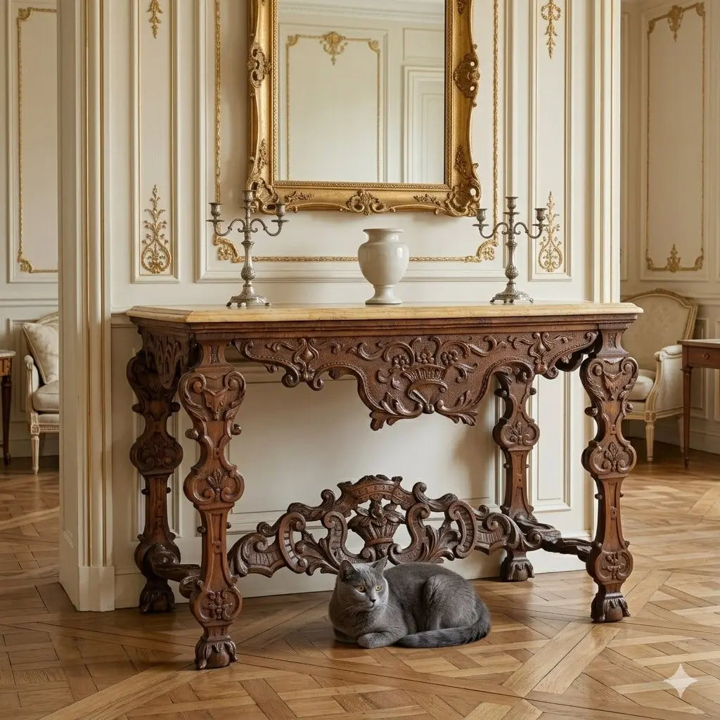 Antique Baroque Console Fir Linden Italy XVIII Century - Lombardy Early 18th Century | Antiques | Consoles