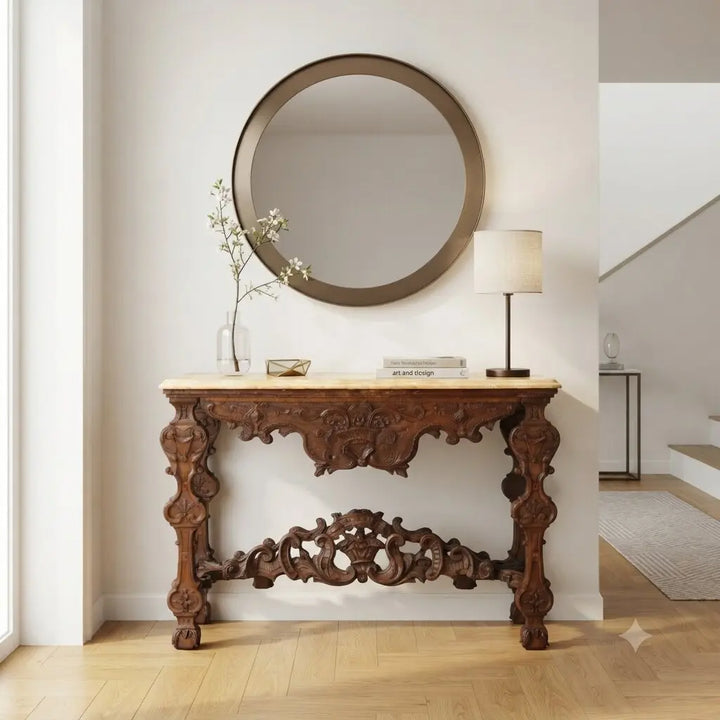 Antique Baroque Console Fir Linden Italy XVIII Century - Lombardy Early 18th Century | Antiques | Consoles