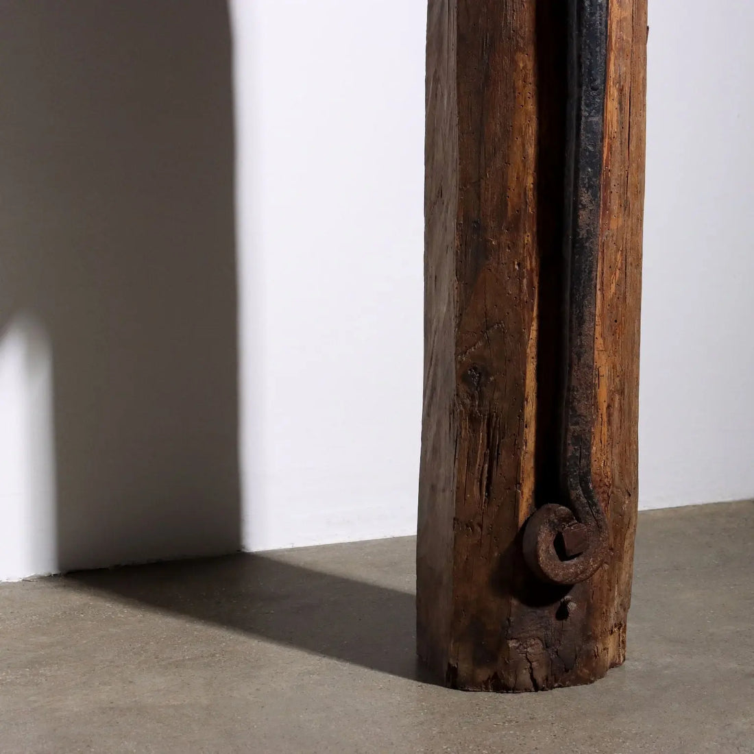Oak Work Shelf with Iron Vise