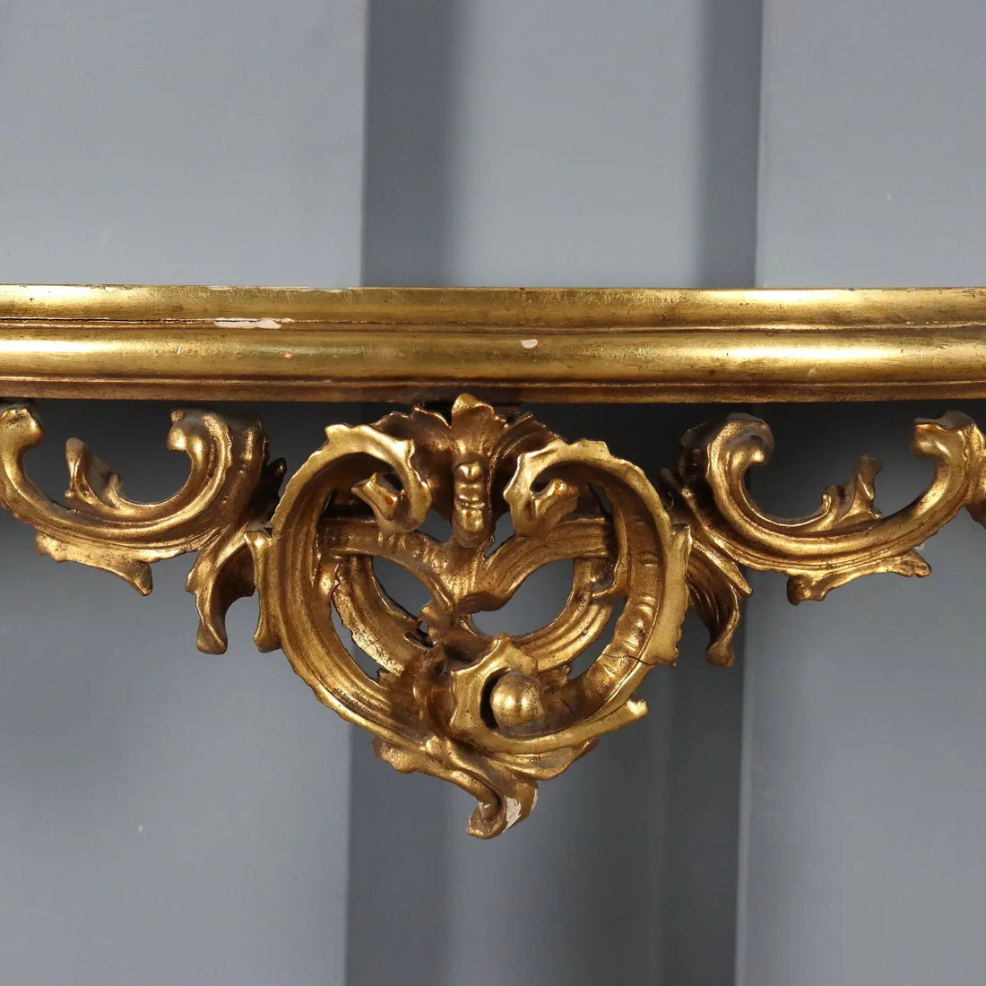 Rococo Console in Gilded Wood with Marble