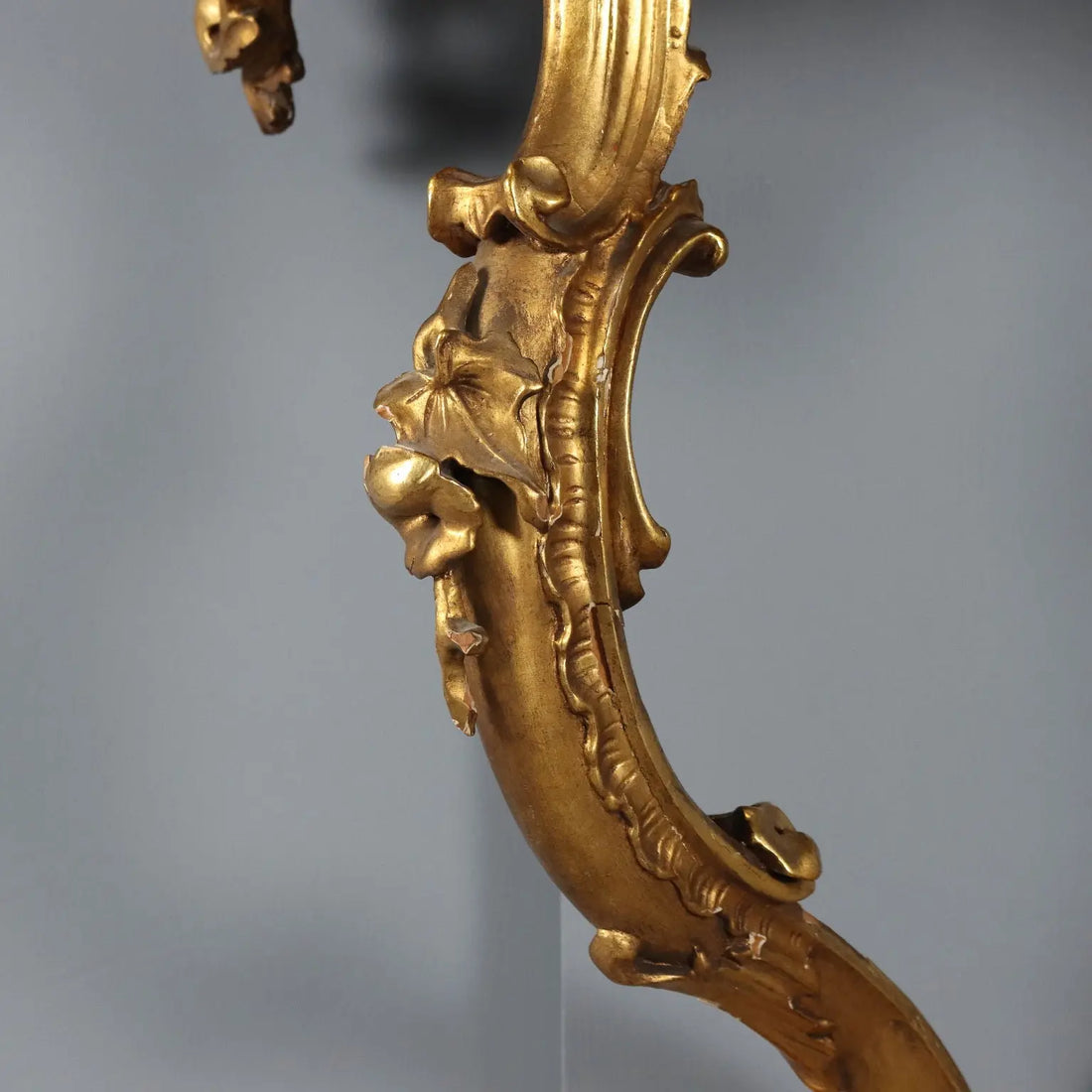 Rococo Console in Gilded Wood with Marble