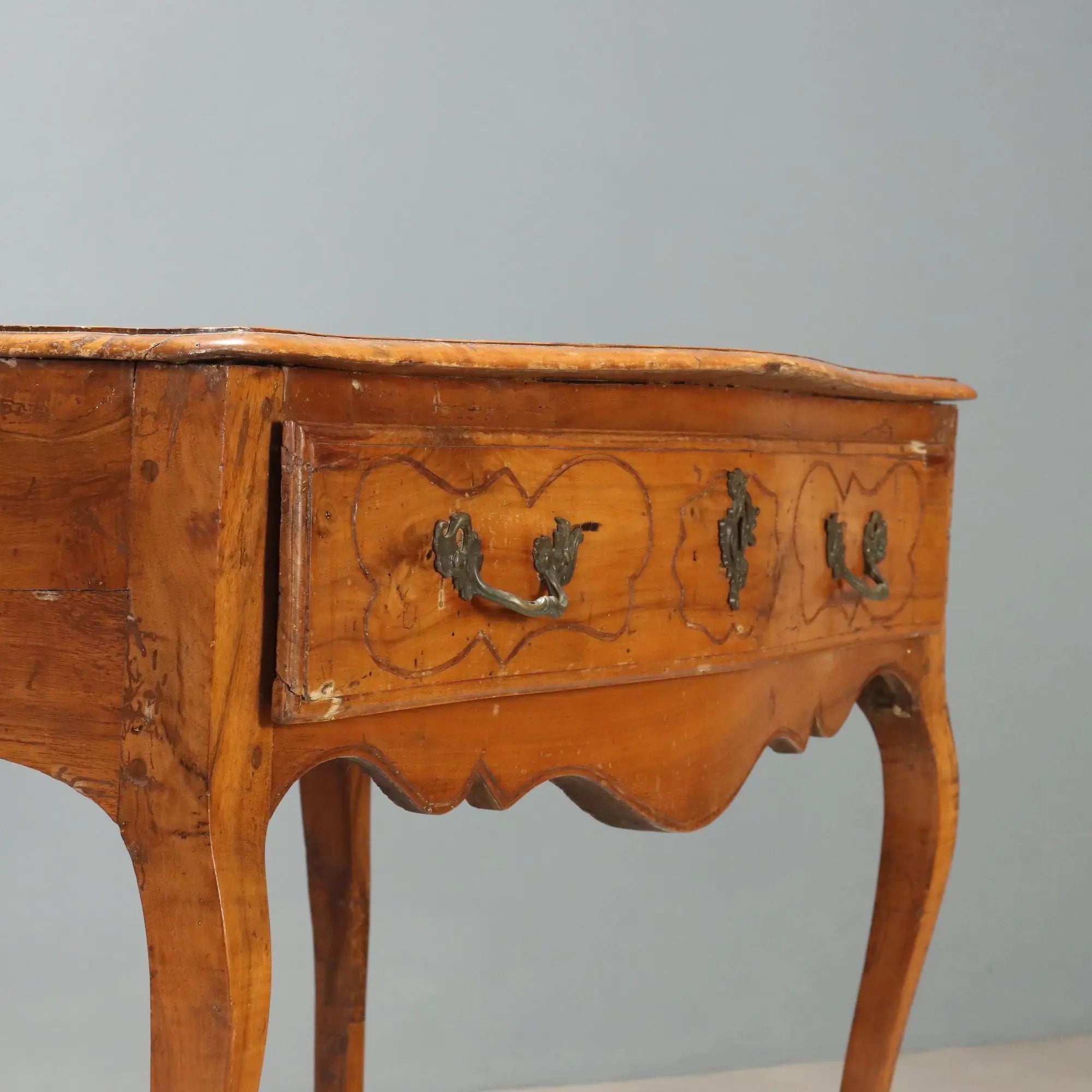 Antique Console Baroque Walnut Bronze Italy XVIII Century