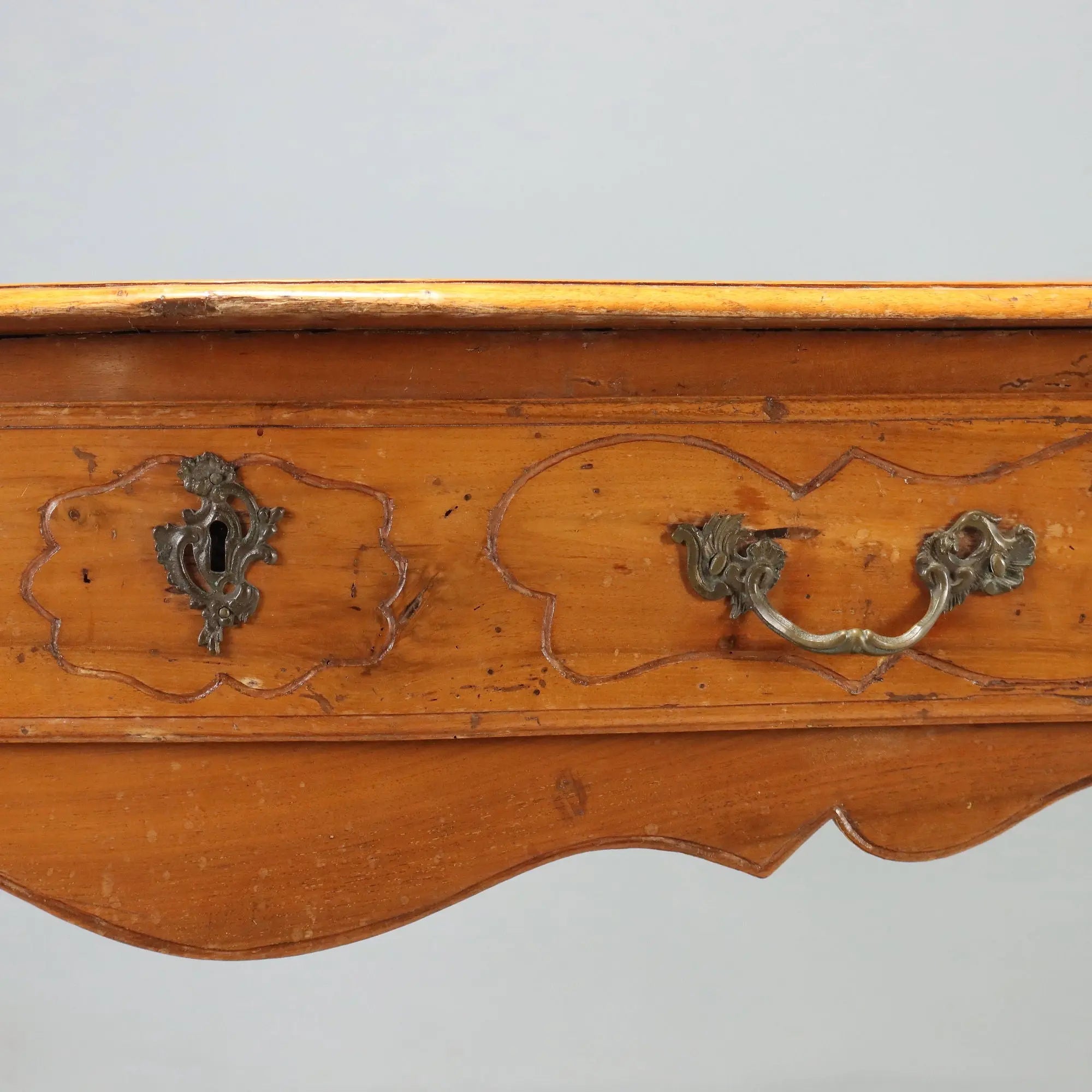 Antique Console Baroque Walnut Bronze Italy XVIII Century