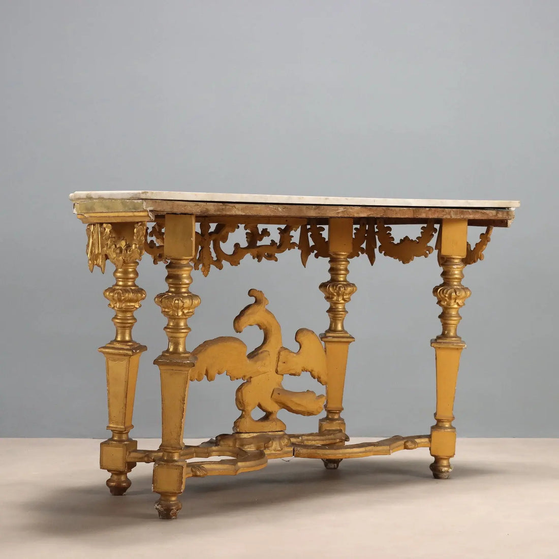 Antique Eclectic Console Carved Gilded Wood Italy XIX Century - Italy, Mid XIX Century | Antiques | Consoles
