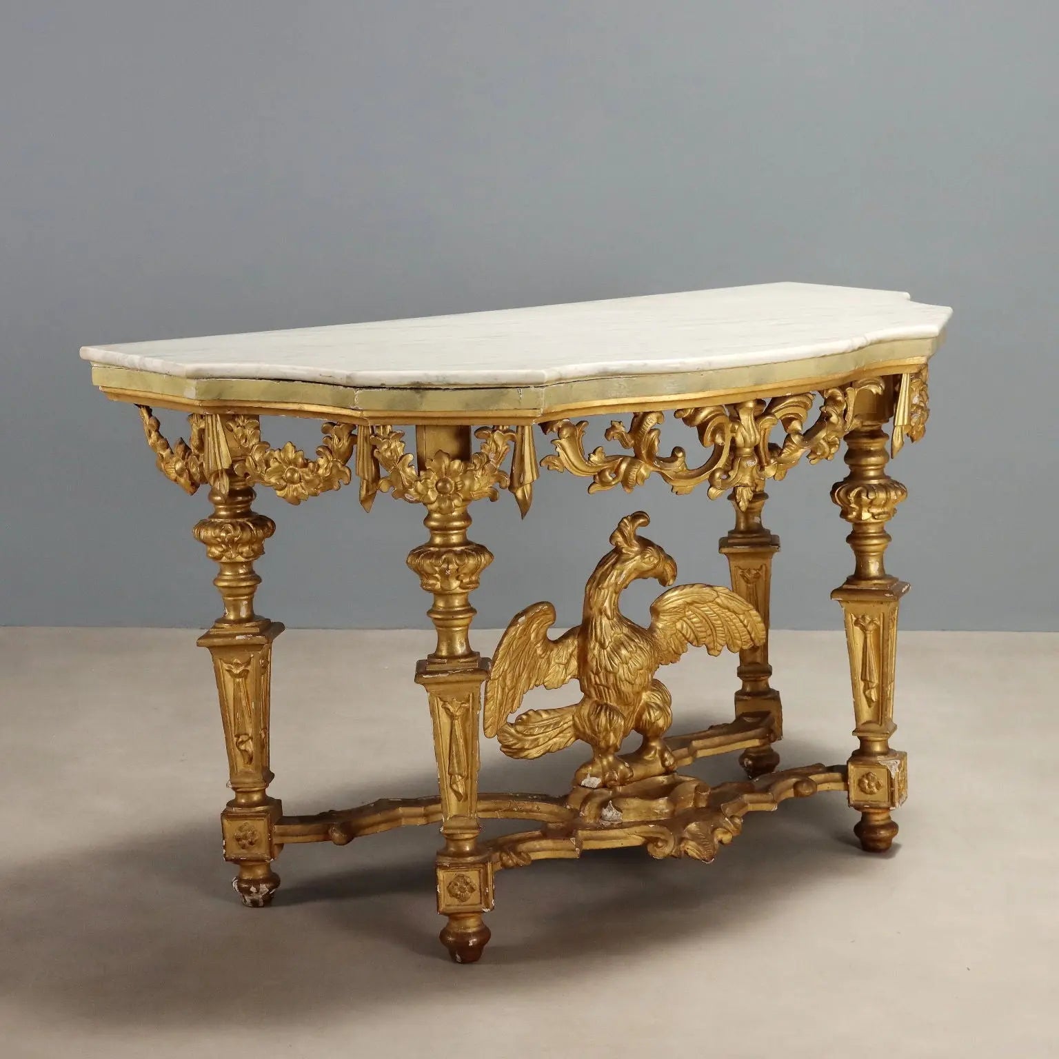 Antique Eclectic Console Carved Gilded Wood Italy XIX Century - Italy, Mid XIX Century | Antiques | Consoles