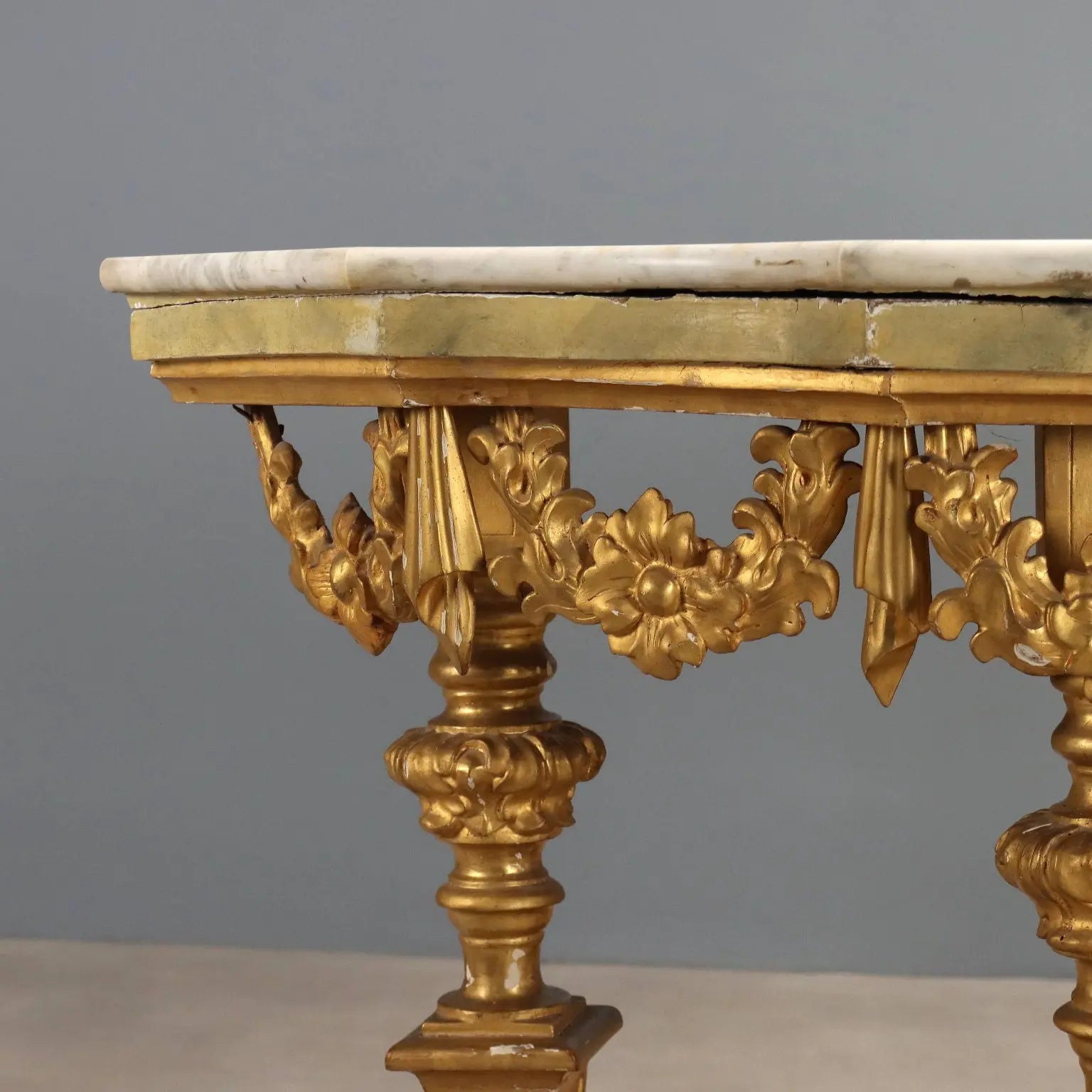 Antique Eclectic Console Carved Gilded Wood Italy XIX Century - Italy, Mid XIX Century | Antiques | Consoles