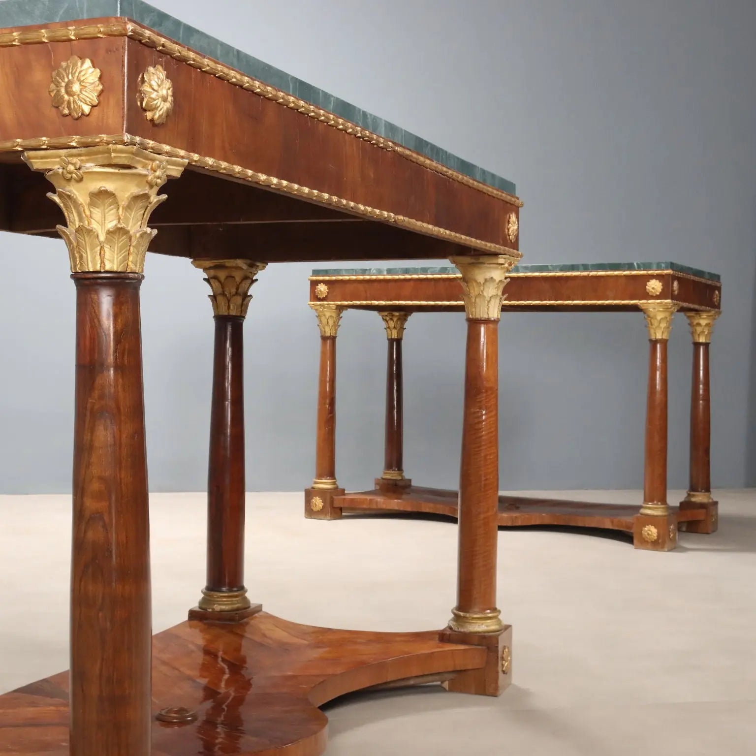 Antique Empire Console Fir Cherrywood Italy XIX Century